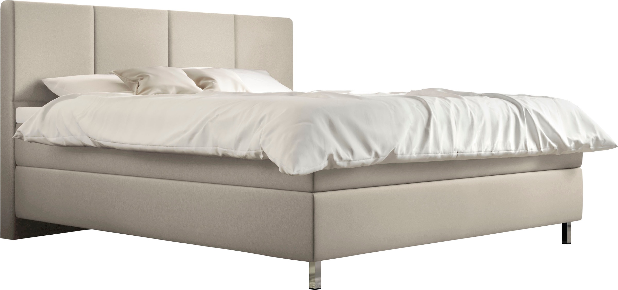 Schlaraffia Boxspringbett »Saga«, GELTEX® Next Topper, Metallfuß in Chrom, niedriges Kopfteilhöhe 113 cm