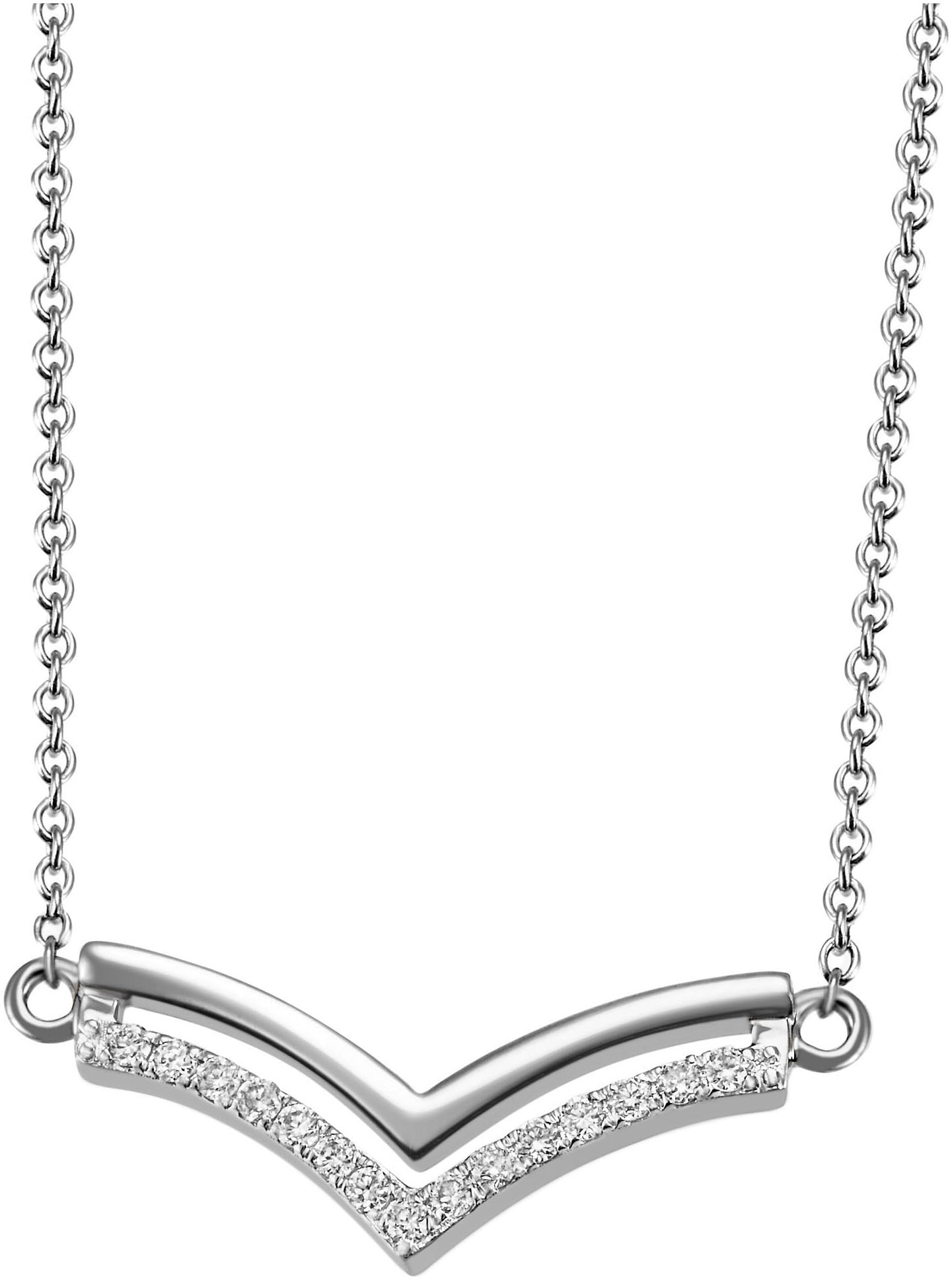 Firetti Kette mit Anhänger »Schmuck Geschenk Silber 925 Halsschmuck Halskette Collier Spitze«, mit Zirkonia (synth.)