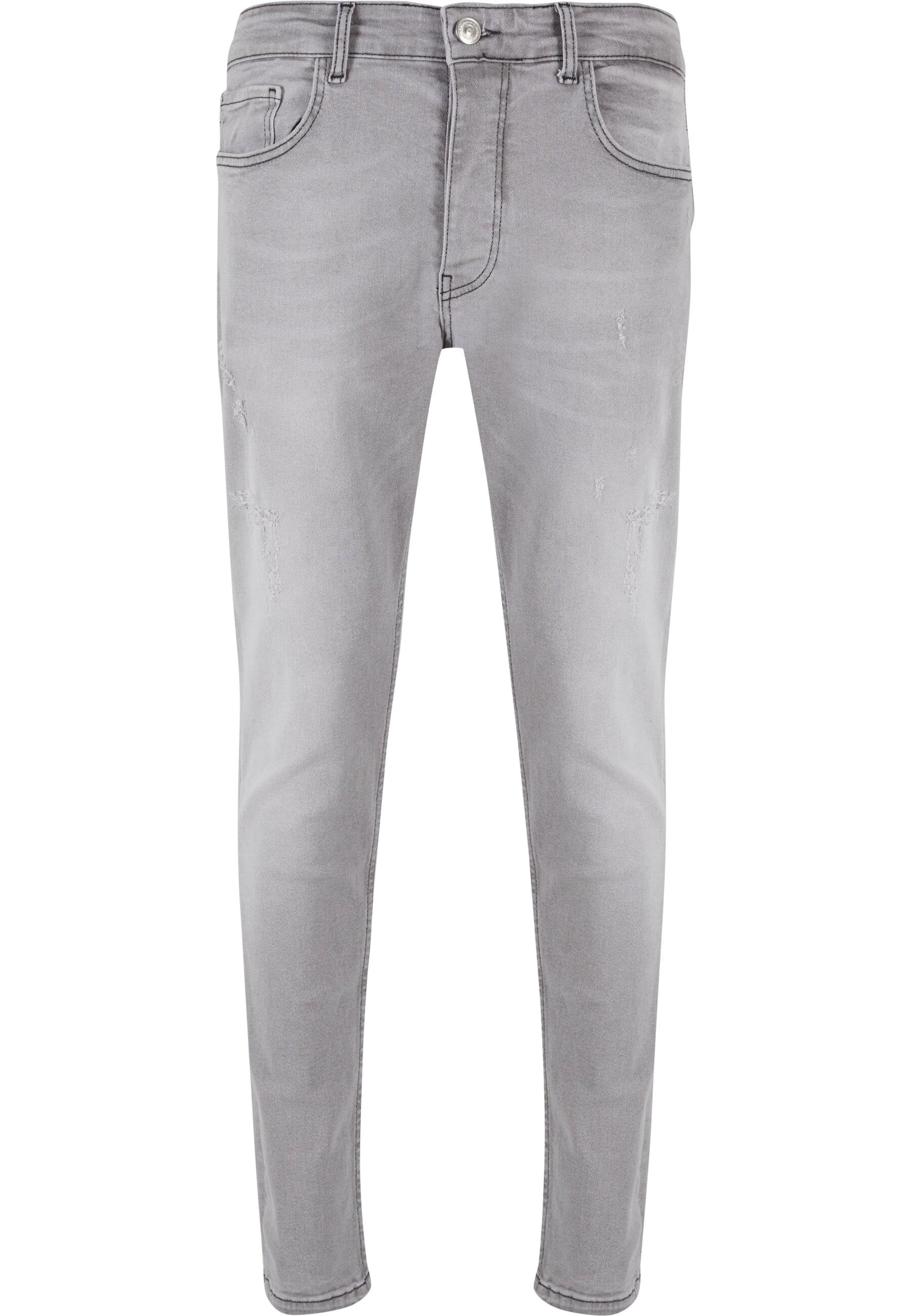 2Y STUDIOS Herren Bequeme Jeans "2Y Studios Herren 2Y Tapered Fit Jeans"grau, Gr. 32, unifarben, 97% Baumwolle, 3% Elasthan, Jeans