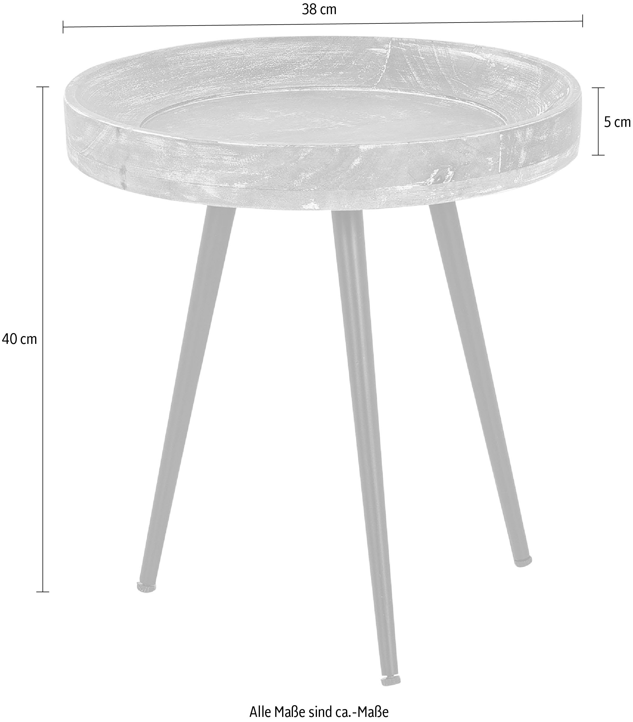 »Ava«, Beistelltisch 38 Durchmesser 45 | byLIVING Massive oder BAUR Tischplatte, cm bestellen runde