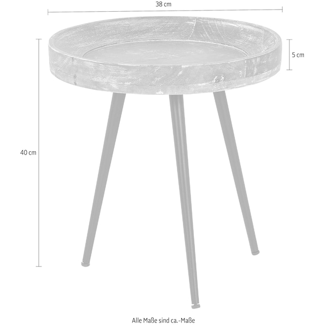 byLIVING Beistelltisch »Ava«, Massive runde Tischplatte, Durchmesser 38  oder 45 cm bestellen | BAUR