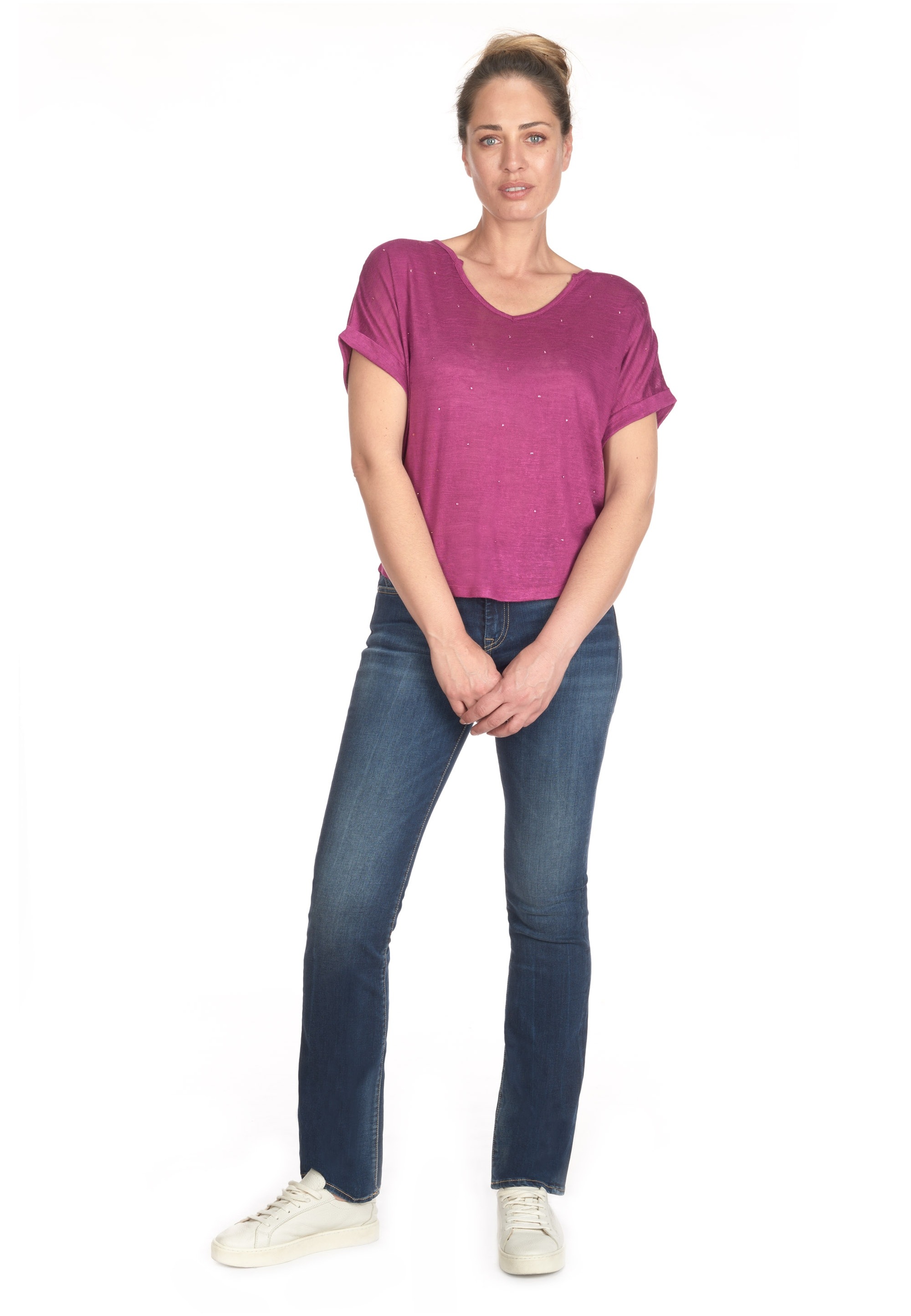 Le Temps Des Cerises T-Shirt »BIBOU«, mit V-Ausschnitt