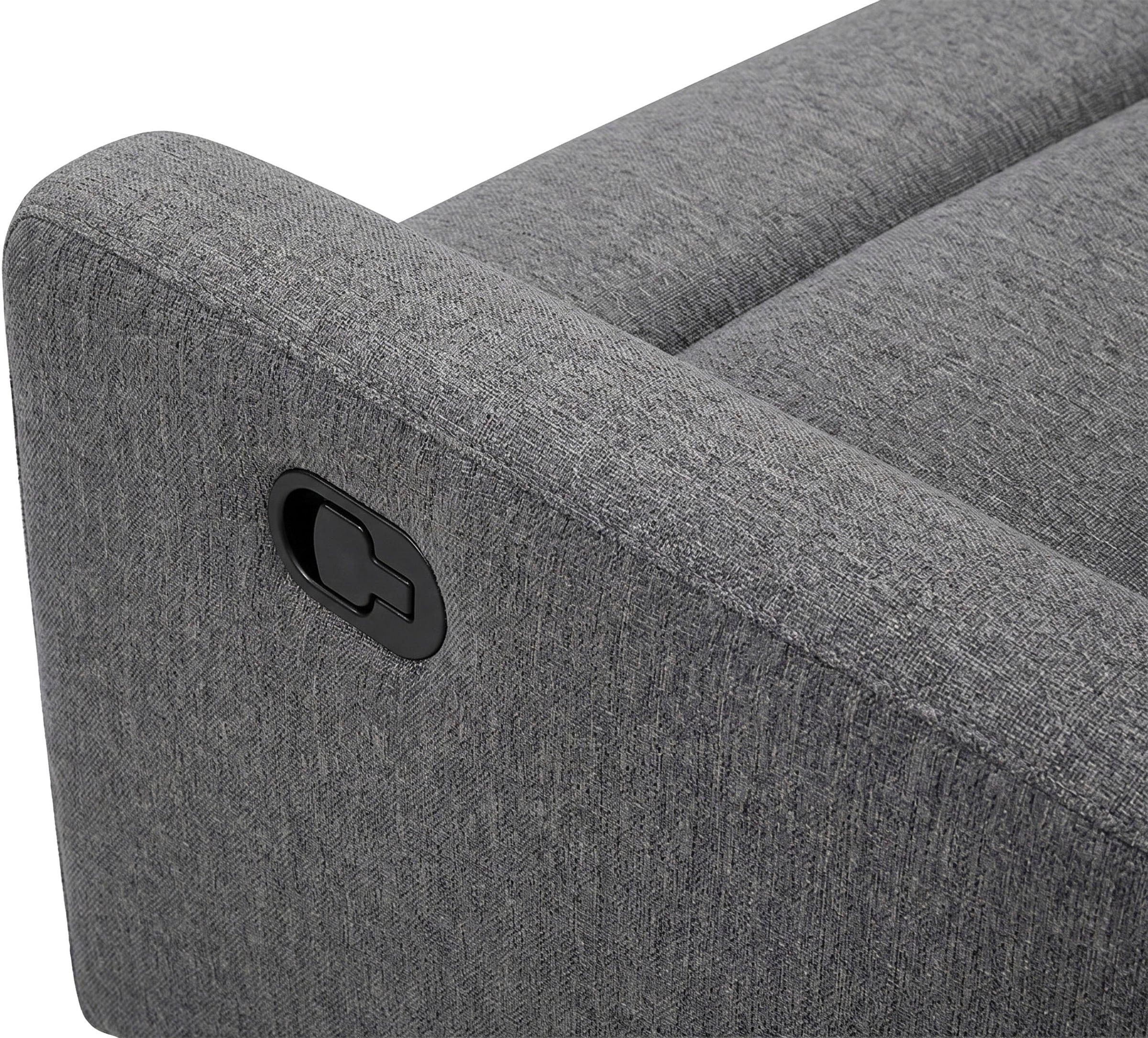 OTTO home Ecksofa »JENNA, L-Form,  236cm, manuelle u. elektrische Funktion, mit USB A/C,« Liegefunktion 105°-150°, Federkern, in Struktur fein oder Cord-Bezug
