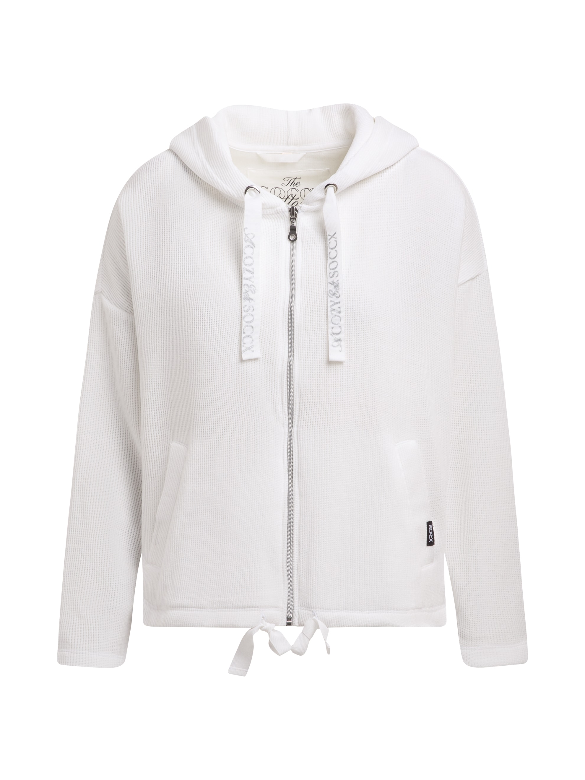 SOCCX Kapuzensweatjacke mit Bindeband am Saum