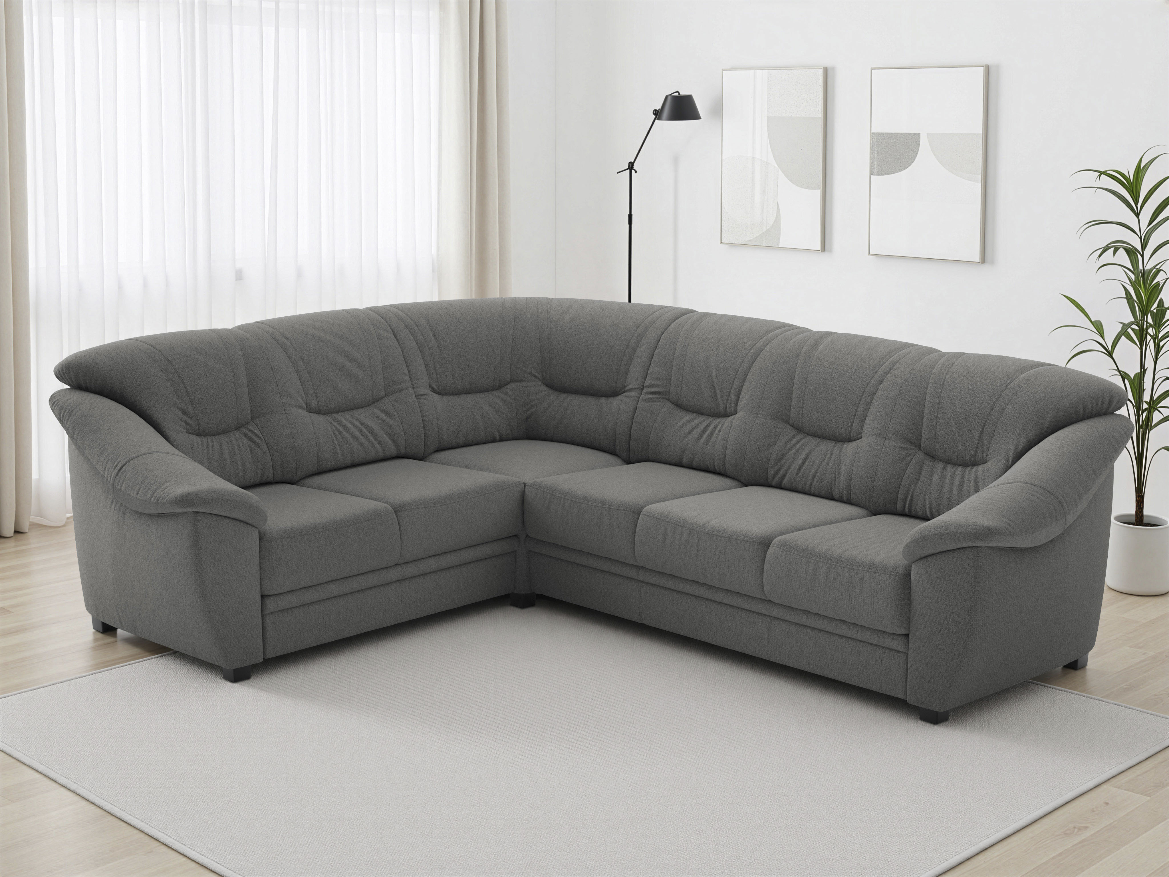 sit&more Ecksofa "Savona L-Form, B. 262 cm, Komfortsitz, Eckcouch mit Stoff- & Lederwahl" optional Schlaffunktion, Liegefl. 120x195 cm