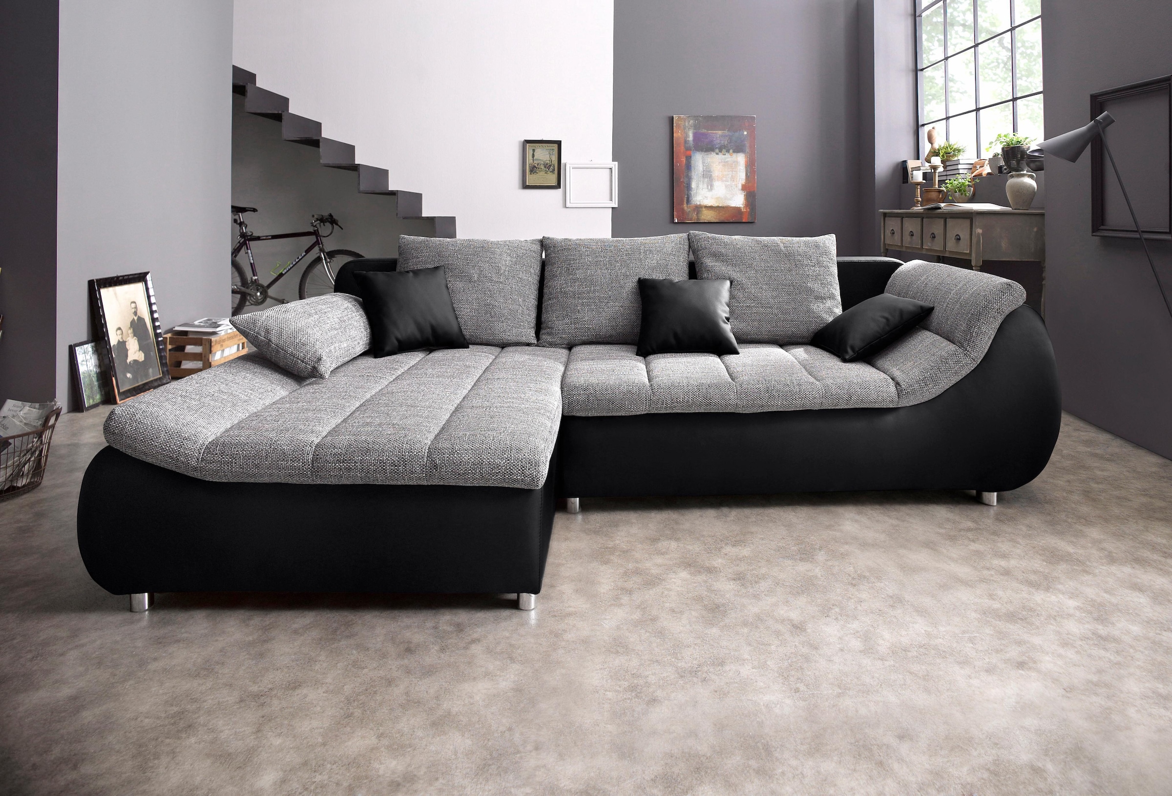 Home affaire Ecksofa "Imola, bequem, aktuelle Steppung im Sitz, L-Form, Bre günstig online kaufen