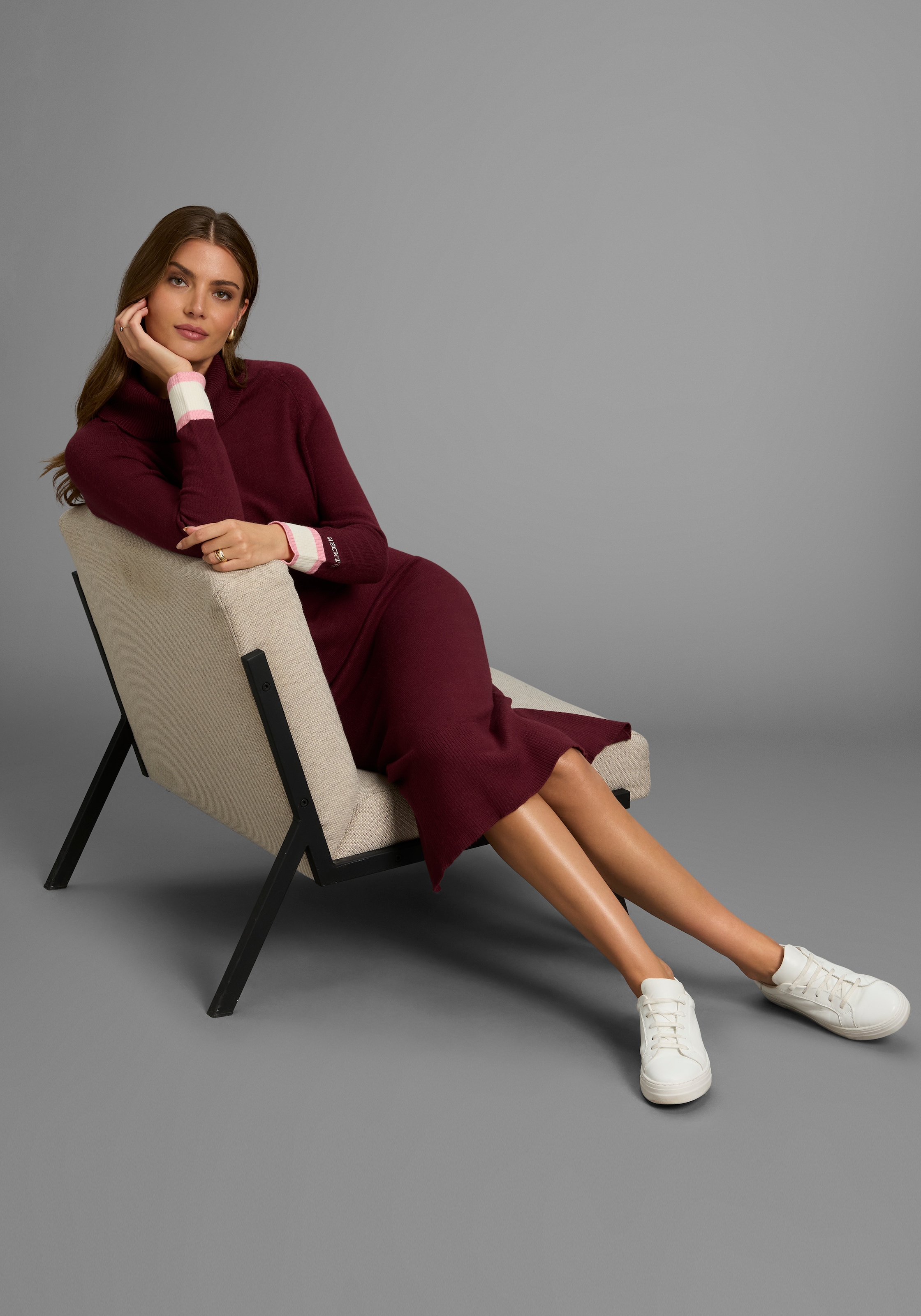 HECHTER PARIS Strickkleid, mit Kontraststreifen