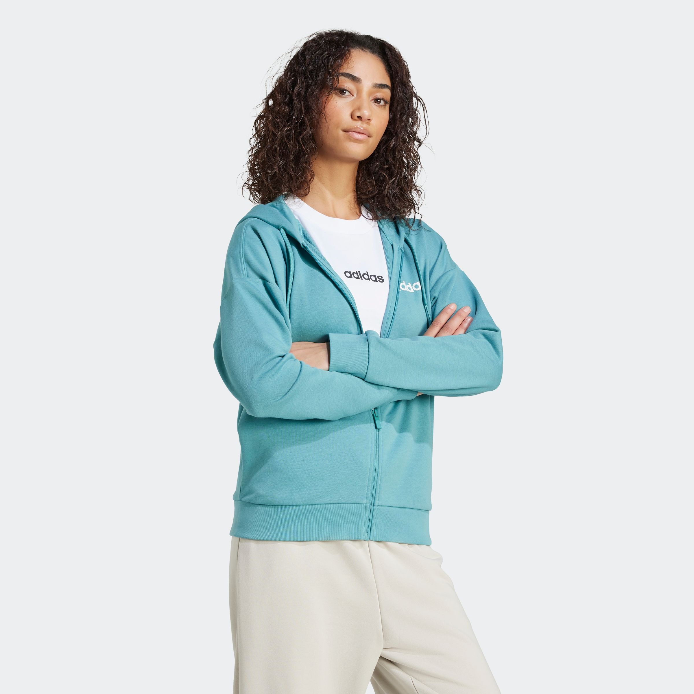 adidas Sportswear Kapuzensweatshirt "W LIN FT FZ HD" günstig online kaufen