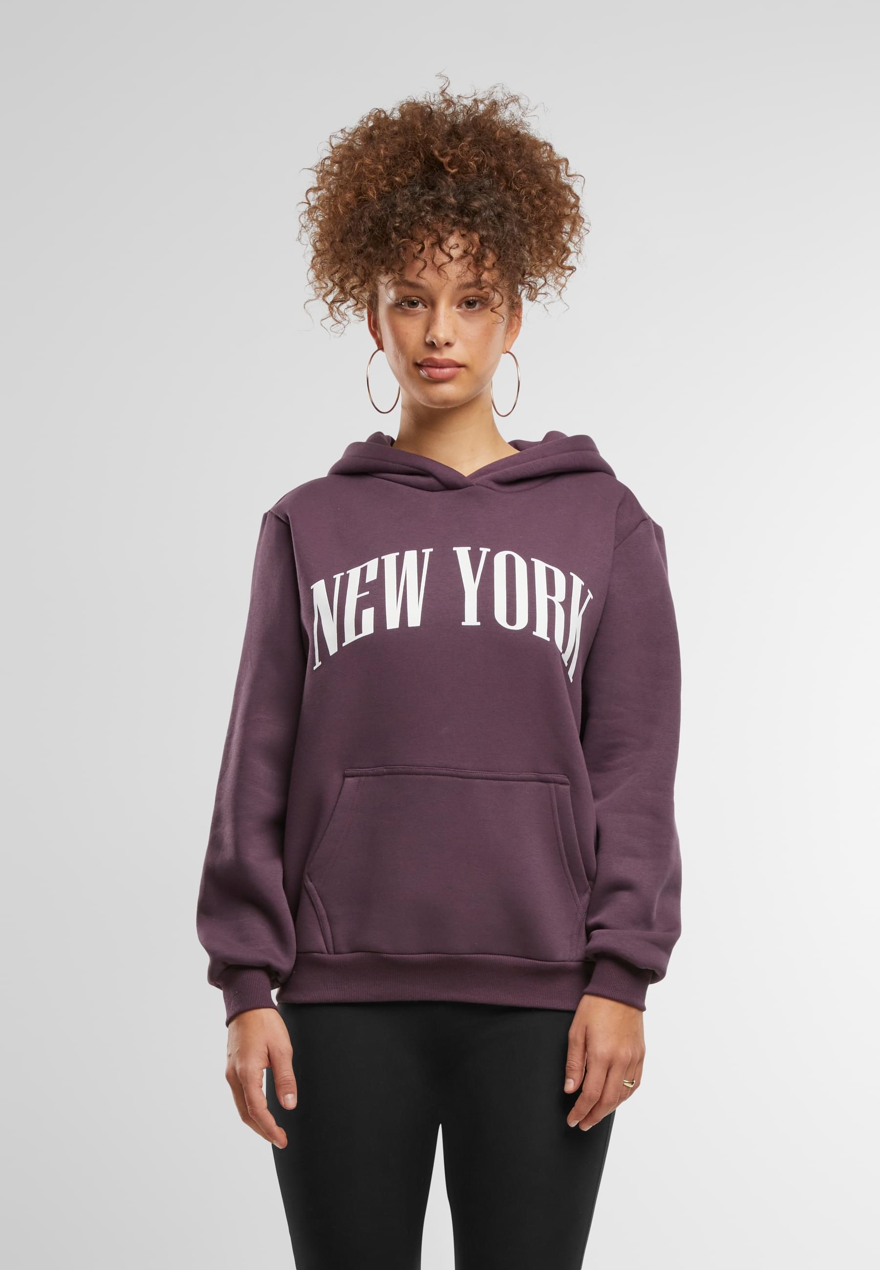Miss Tee Kapuzenpullover »Miss Tee New York Ladies Fluffy Hoody«, (1 tlg.)