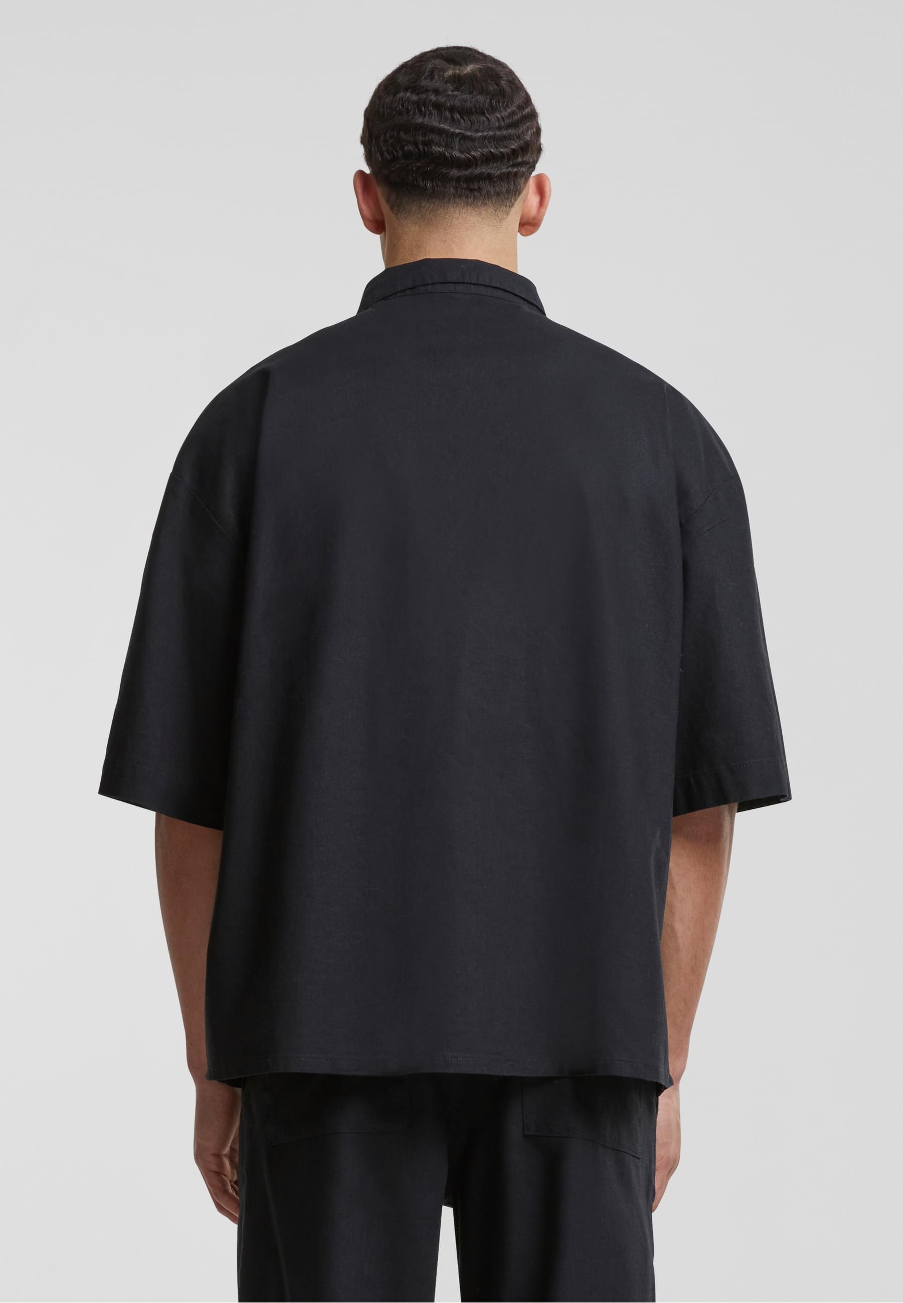 URBAN CLASSICS Langarmhemd »Urban Classics Herren Boxy Cotton Linen Shirt«, (1 tlg.)