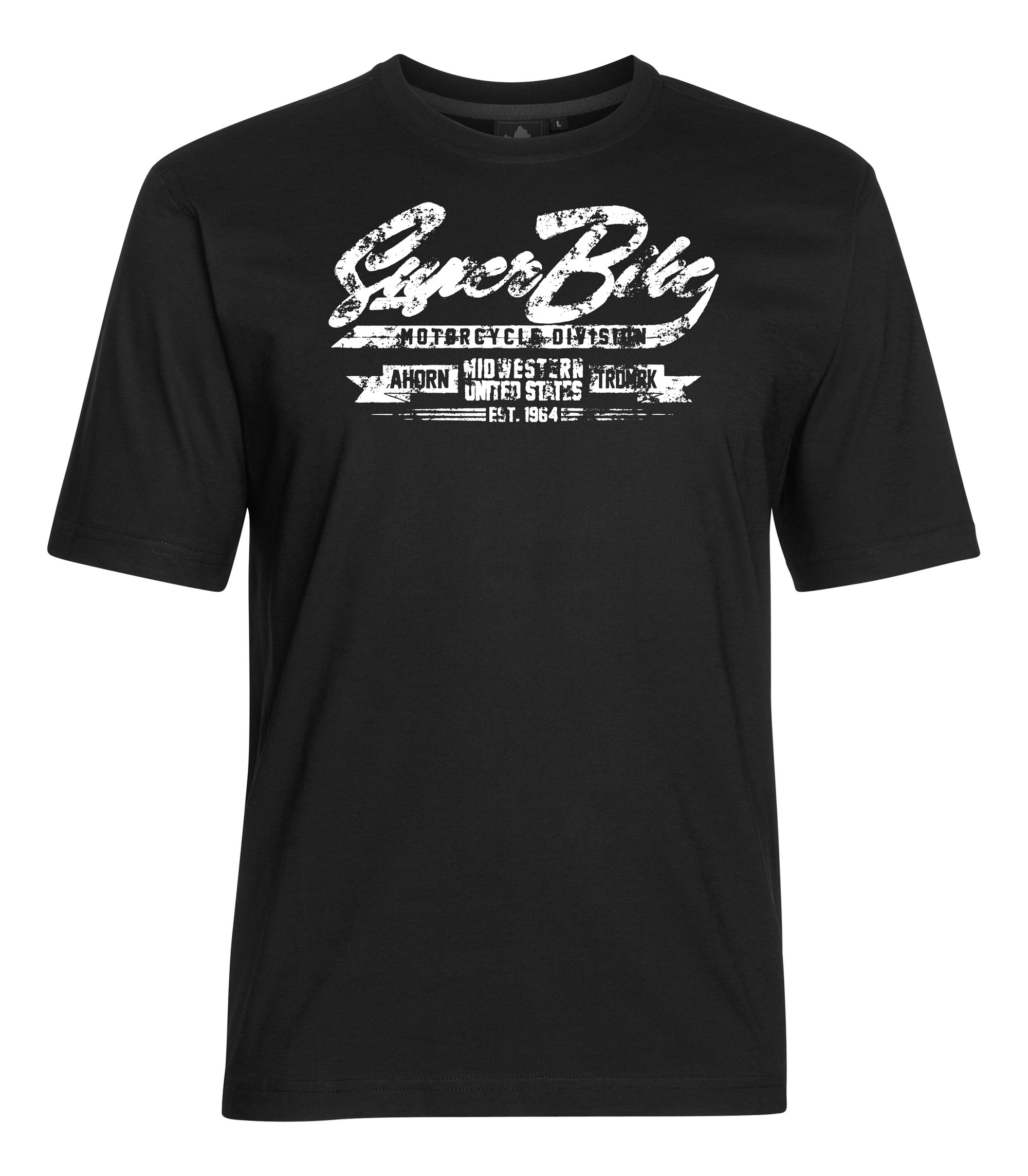 AHORN SPORTSWEAR T-Shirt "SUPER BIKE" mit Front-Print und Rundhals-Ausschnitt