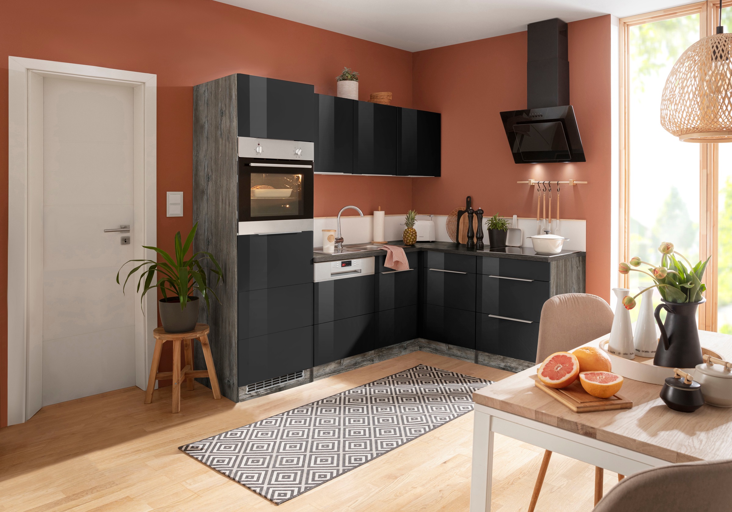 KOCHSTATION Winkelküche "KS-Brindisi" Stellbreite 230/170 cm, wahlweise mit günstig online kaufen