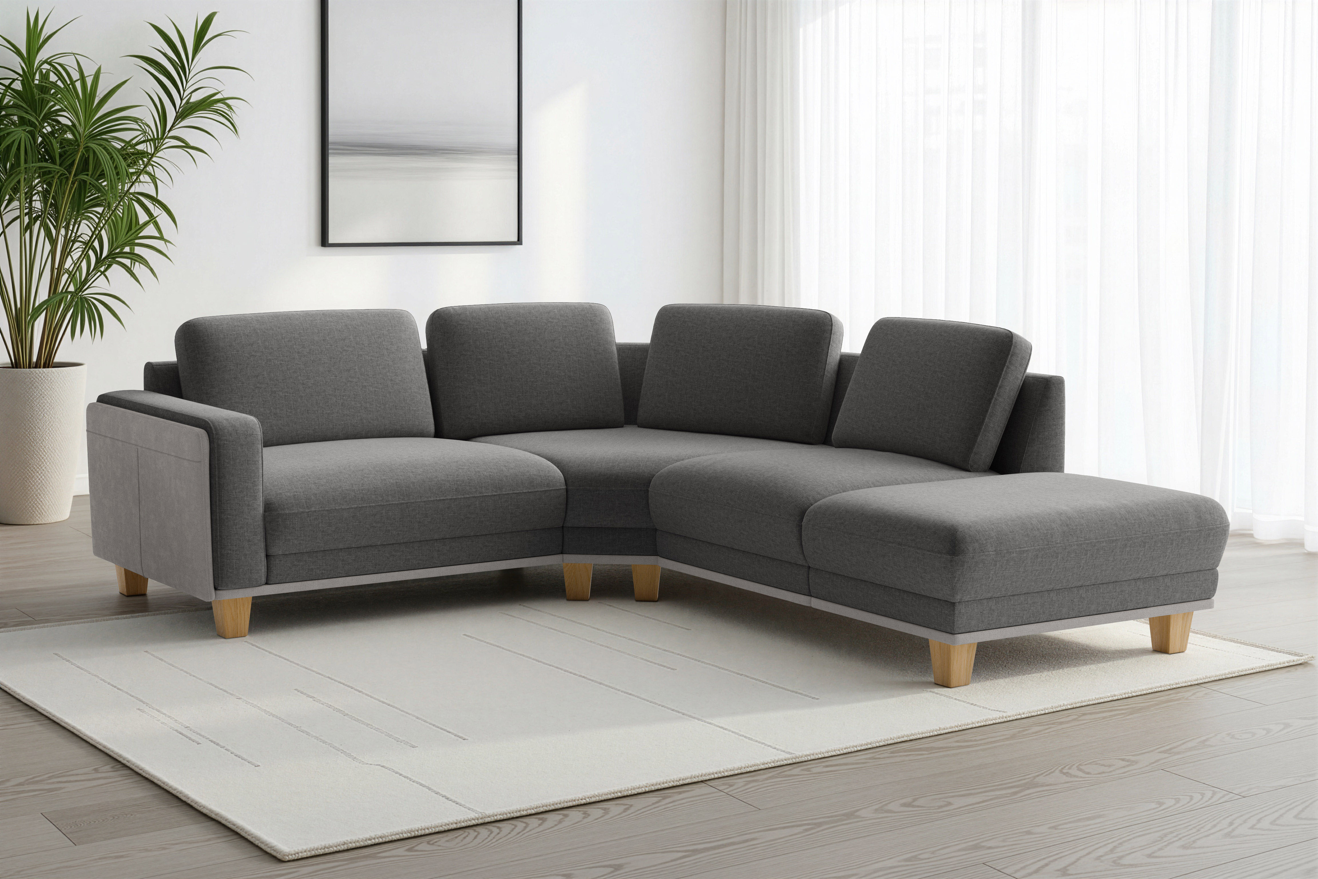 sit&more Ecksofa "Concept" Modernes Sofa in drei Fußfarben zur Auswahl
