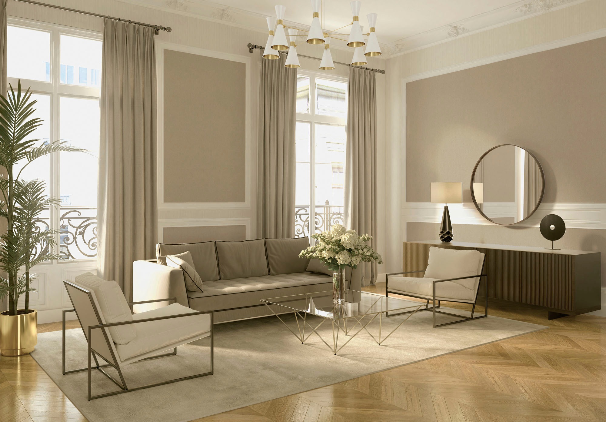 Architects Paper Vliestapete »VILLA« Glitzermuster | glänzend | unifarben glatt Uni Tapete einfarbig Tapeten Wohnzimmer Schlafzimmer Küche modern Büro