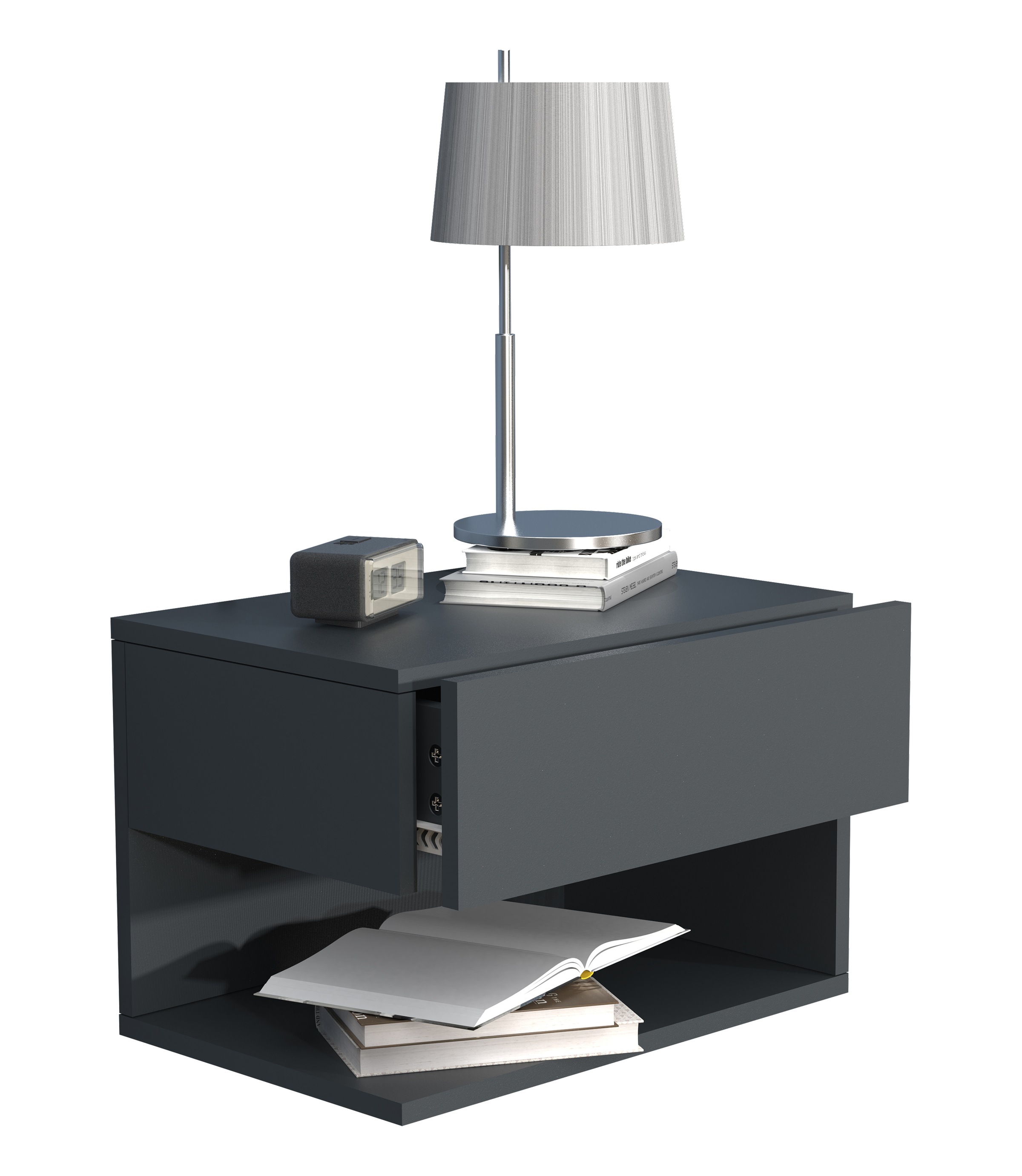 VCM Nachttisch "Wandschublade Wand Hänge Nachttisch Usal XL 45cm" 1 Stk. tlg.