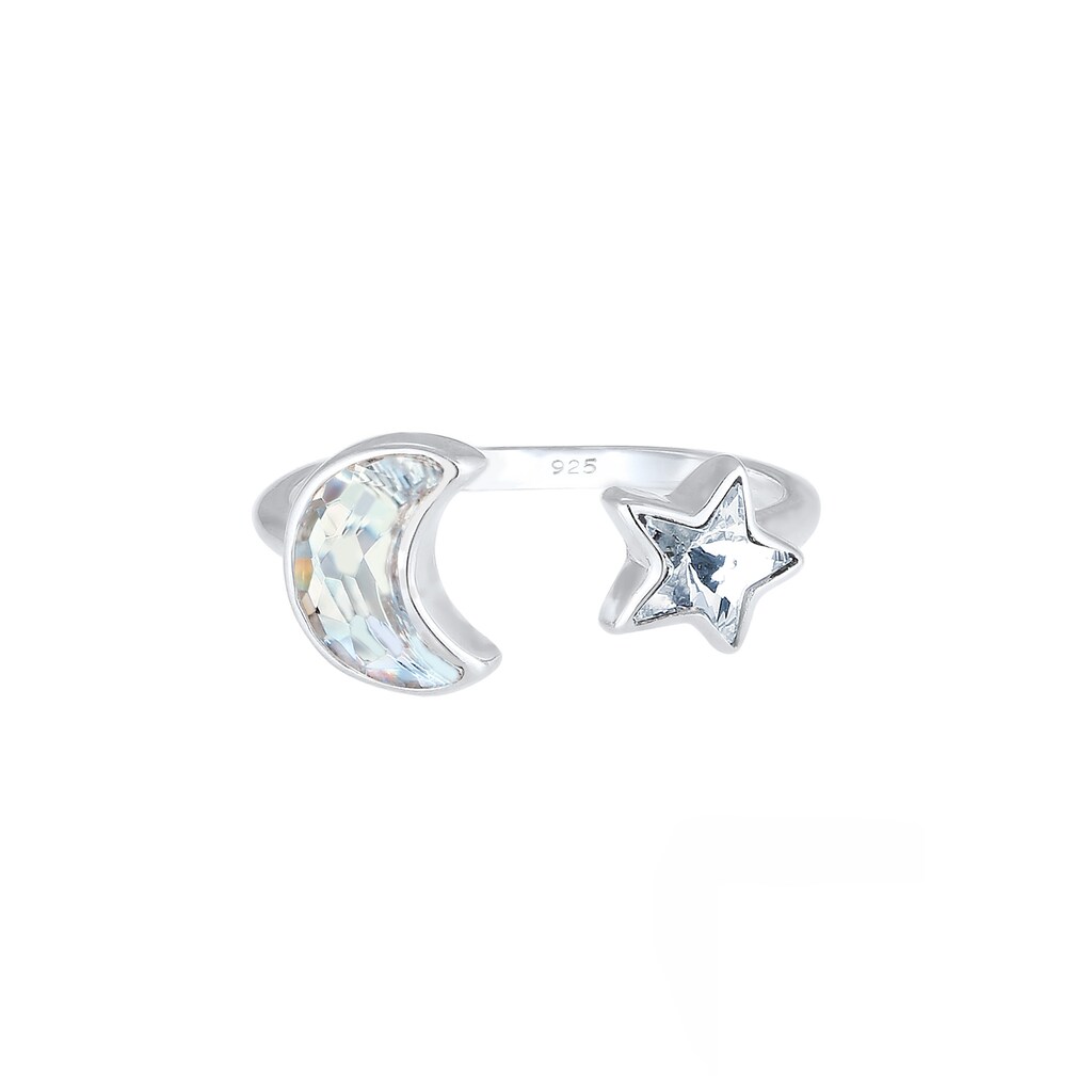 Elli Fingerring »Astro Kristalle 925 Silber vergoldet«