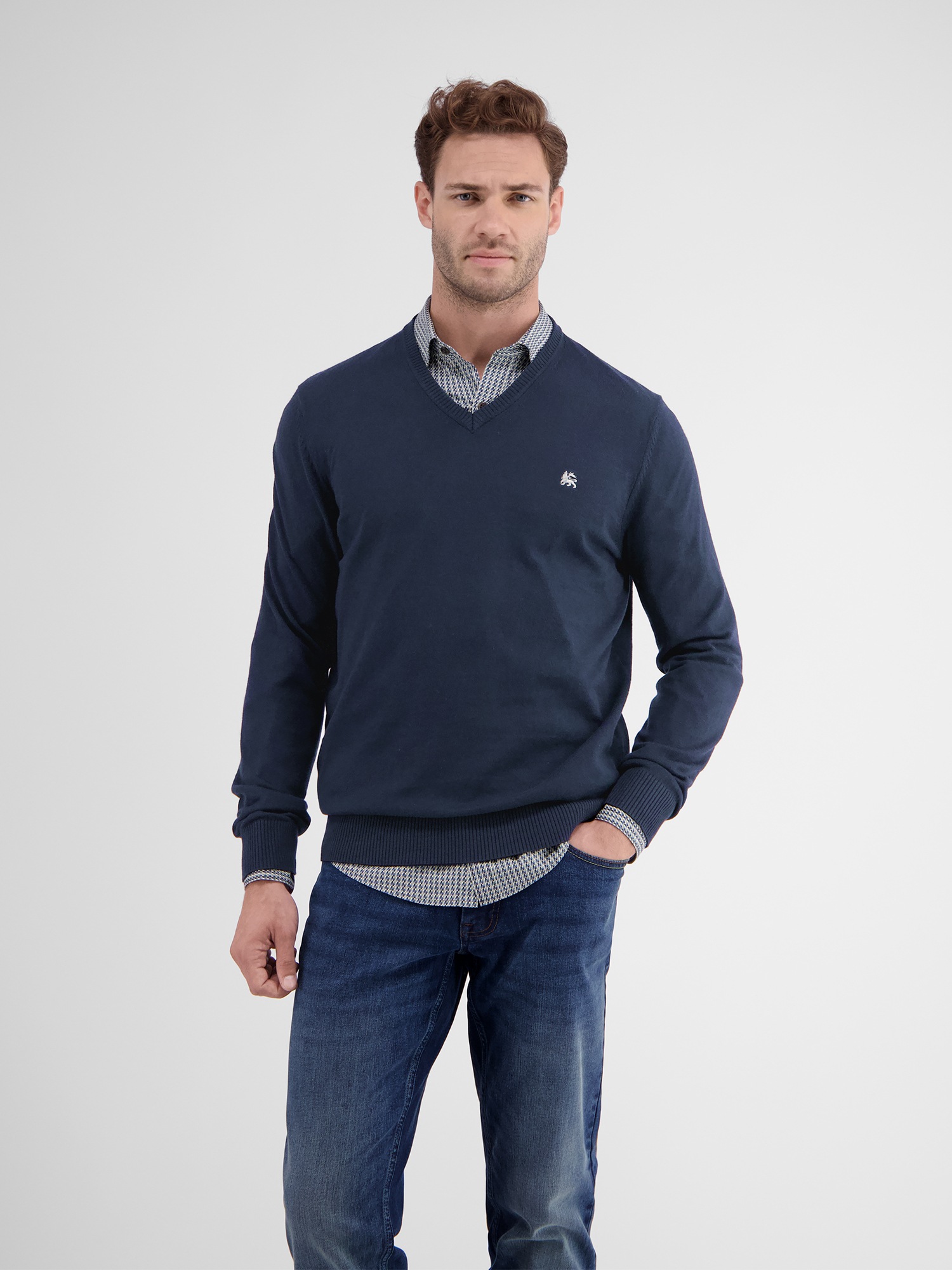 LERROS Strickpullover »LERROS V-Neck-Strickpullover mit Kaschmiranteil«