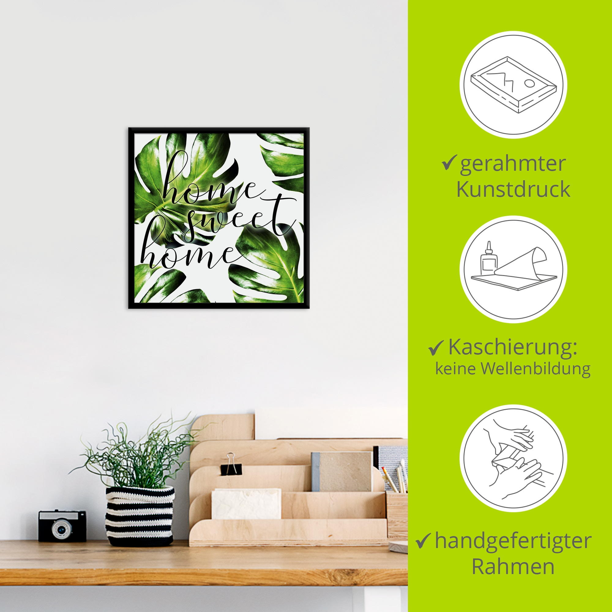 Artland Wandbild »Trautes Heim, Glück allein«, Sprüche & Texte, (1 St.)