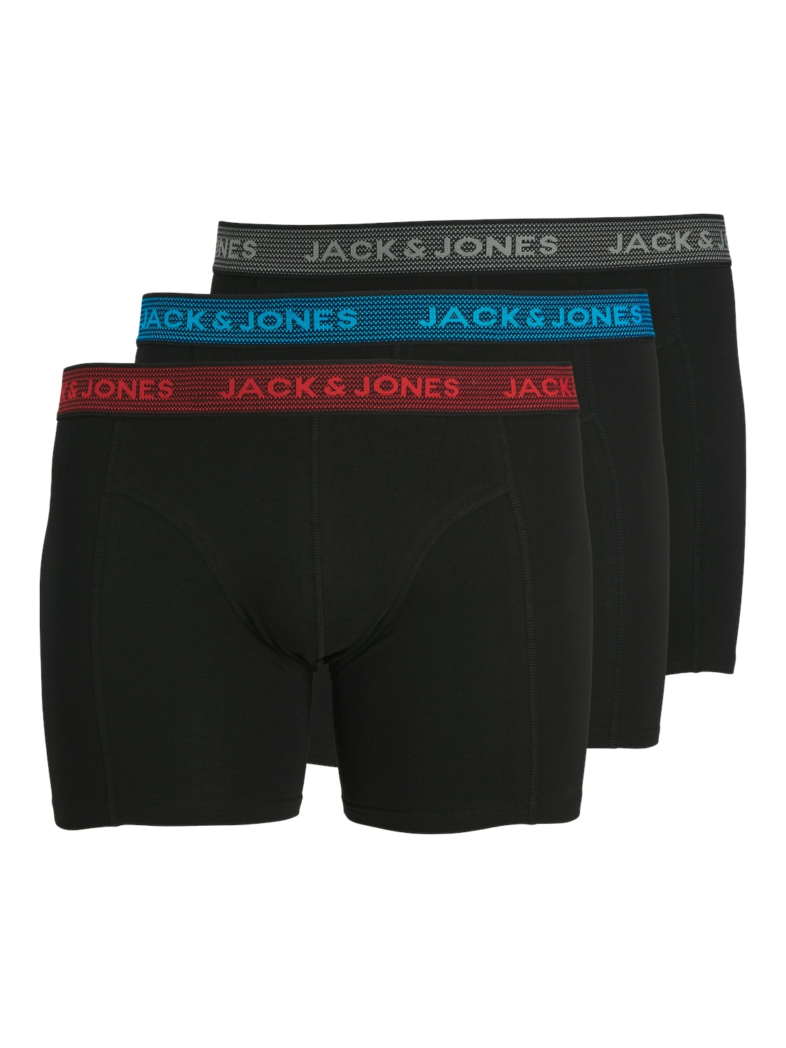 Herren Trunk "JACWAISTBAND TRUNKS 3 PACK NOOS PLS", JACK & JONES PLUSSIZE, Gr. 4XL, grau, Jersey, Obermaterial: 95% Baumwolle, 5% Elasthan,