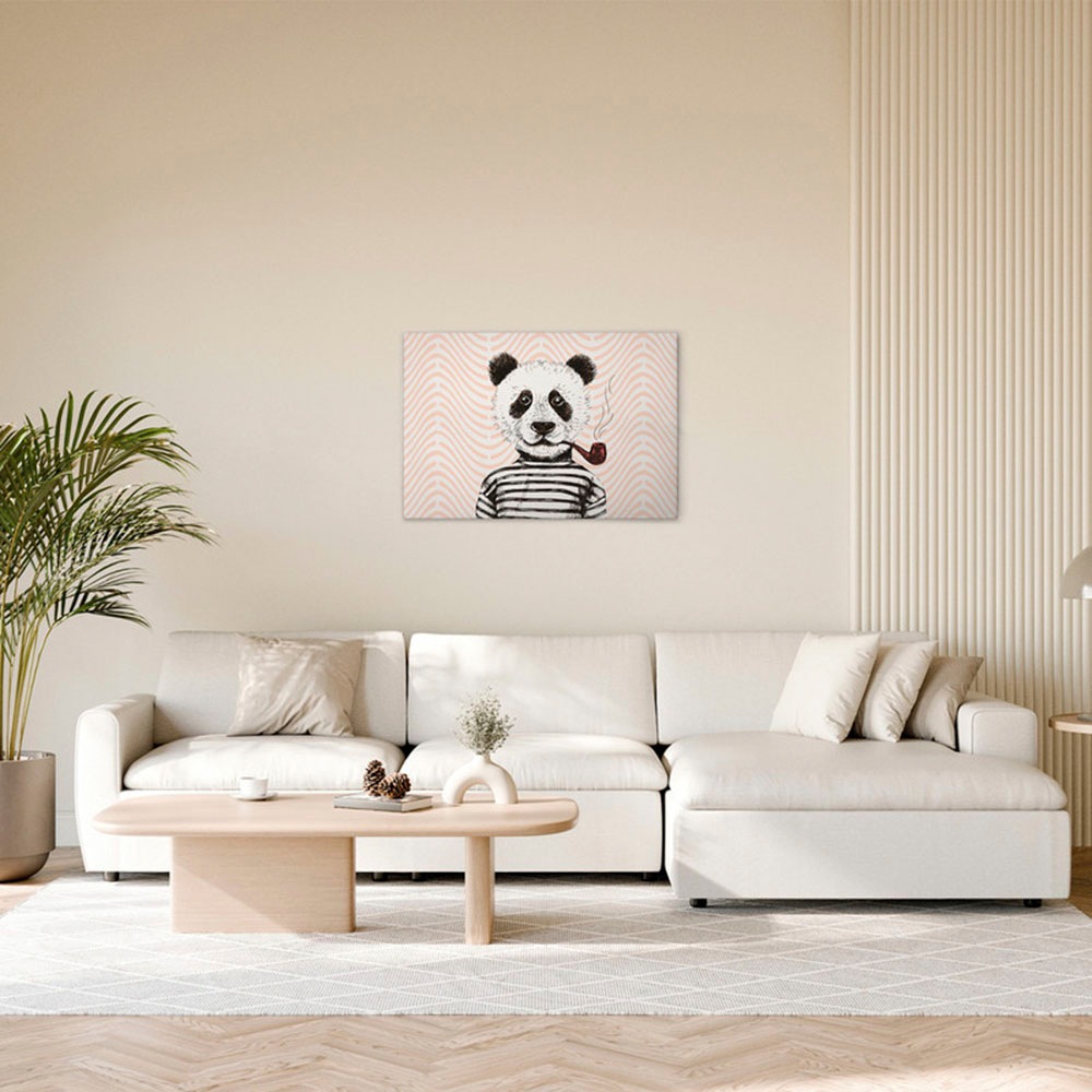 A.S. Création Leinwandbild "Modern Panda 2 - Wandbild Orange Weiß Keilrahme günstig online kaufen