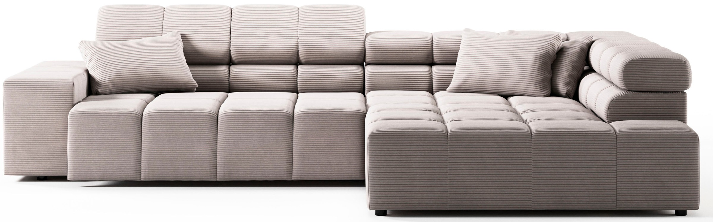 INOSIGN Ecksofa »Ancona incl. Kopfteilverstellung, Zierkissen Breite 319cm, L-Form«, wahlweise motorische Sitztiefenverstellung, auch in Cord + Easy Care