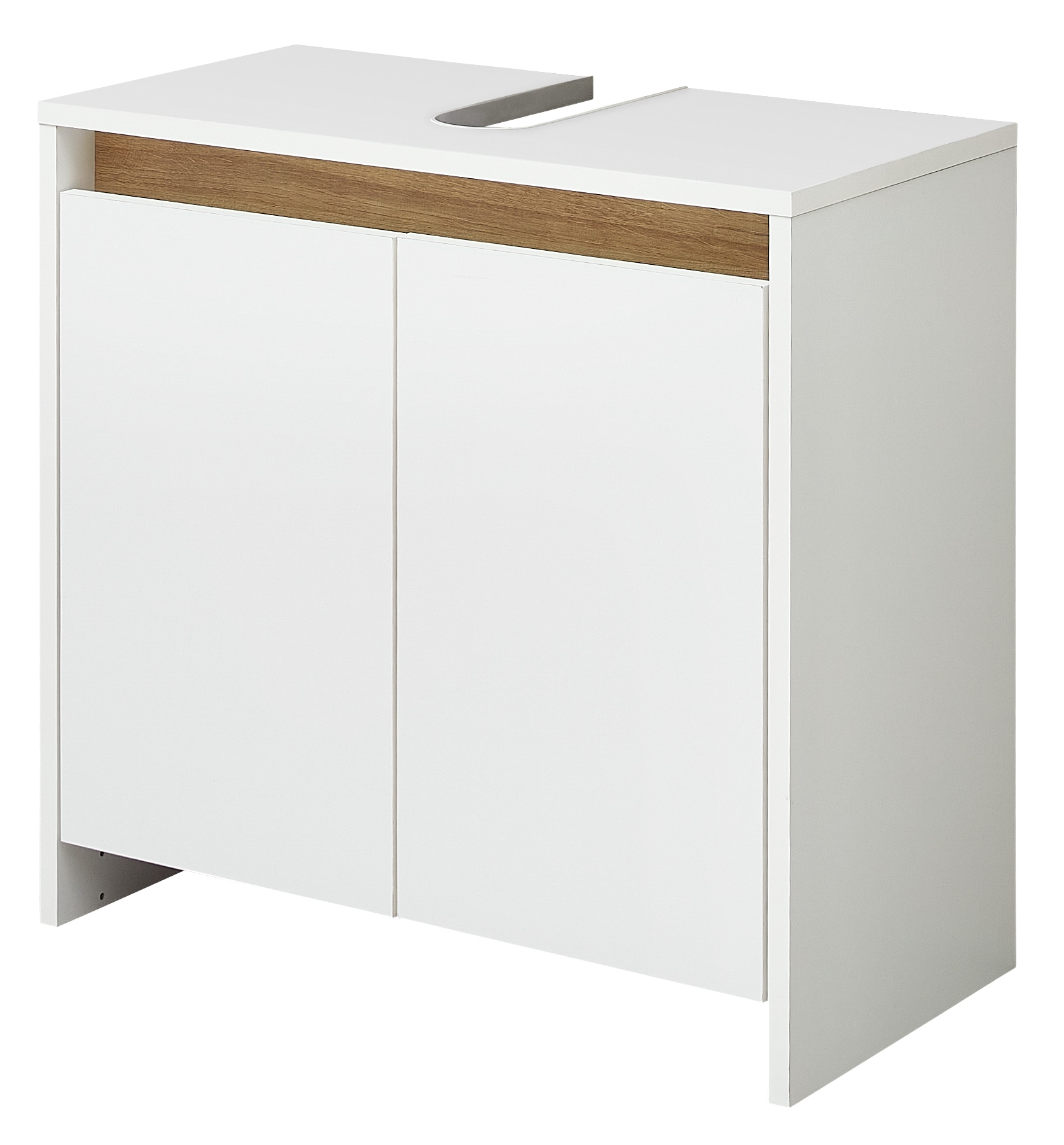 Saphir Badmöbel-Set »Badmöbel-Set Quickset 100, Waschbeckenunterschrank mit Spiegelschrank«, (4 St.), Badezimmer-Set mit Unterschrank und Hängeschrank Perl-Weiß