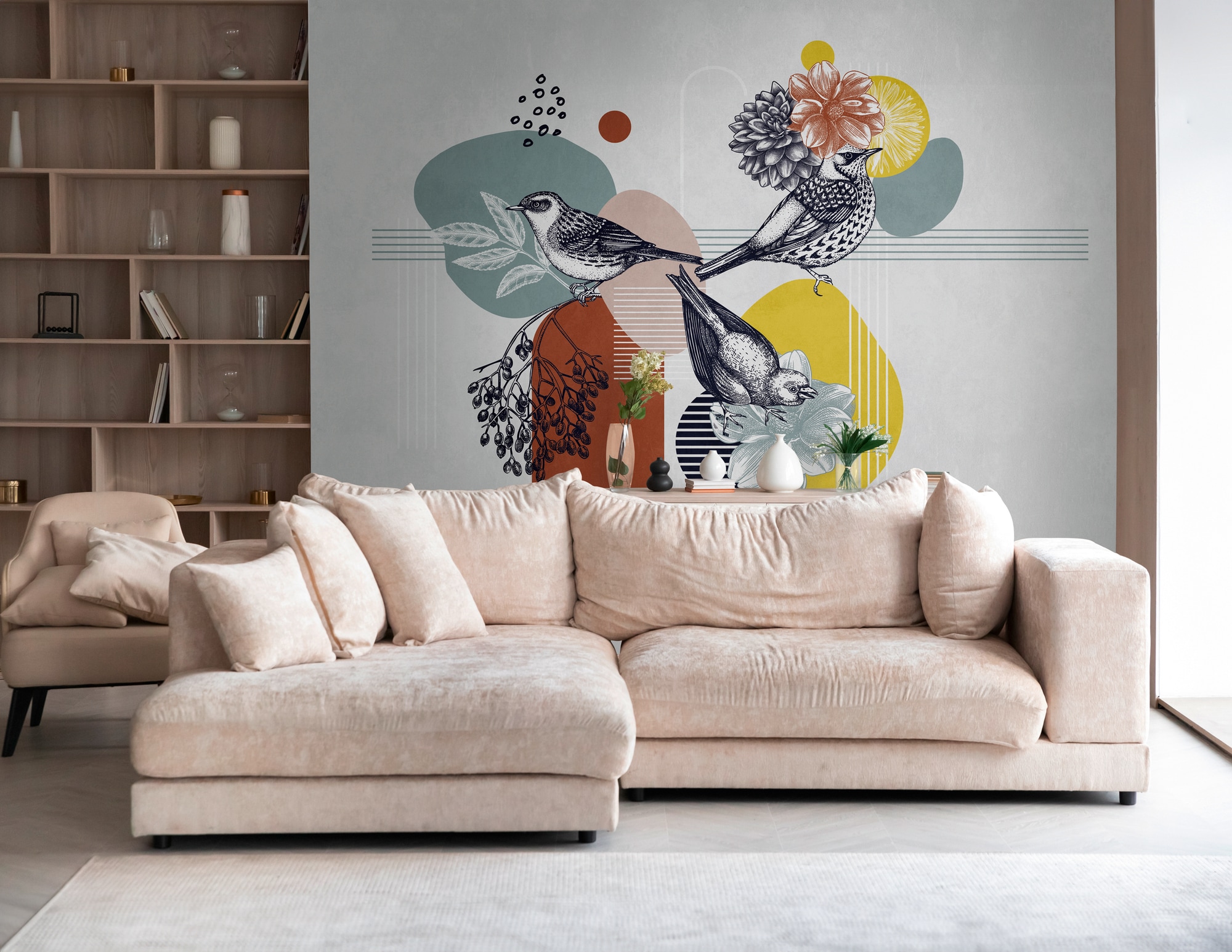 living walls Fototapete "THE WALL III Formen Tapete Motivtapete Floral Tier günstig online kaufen