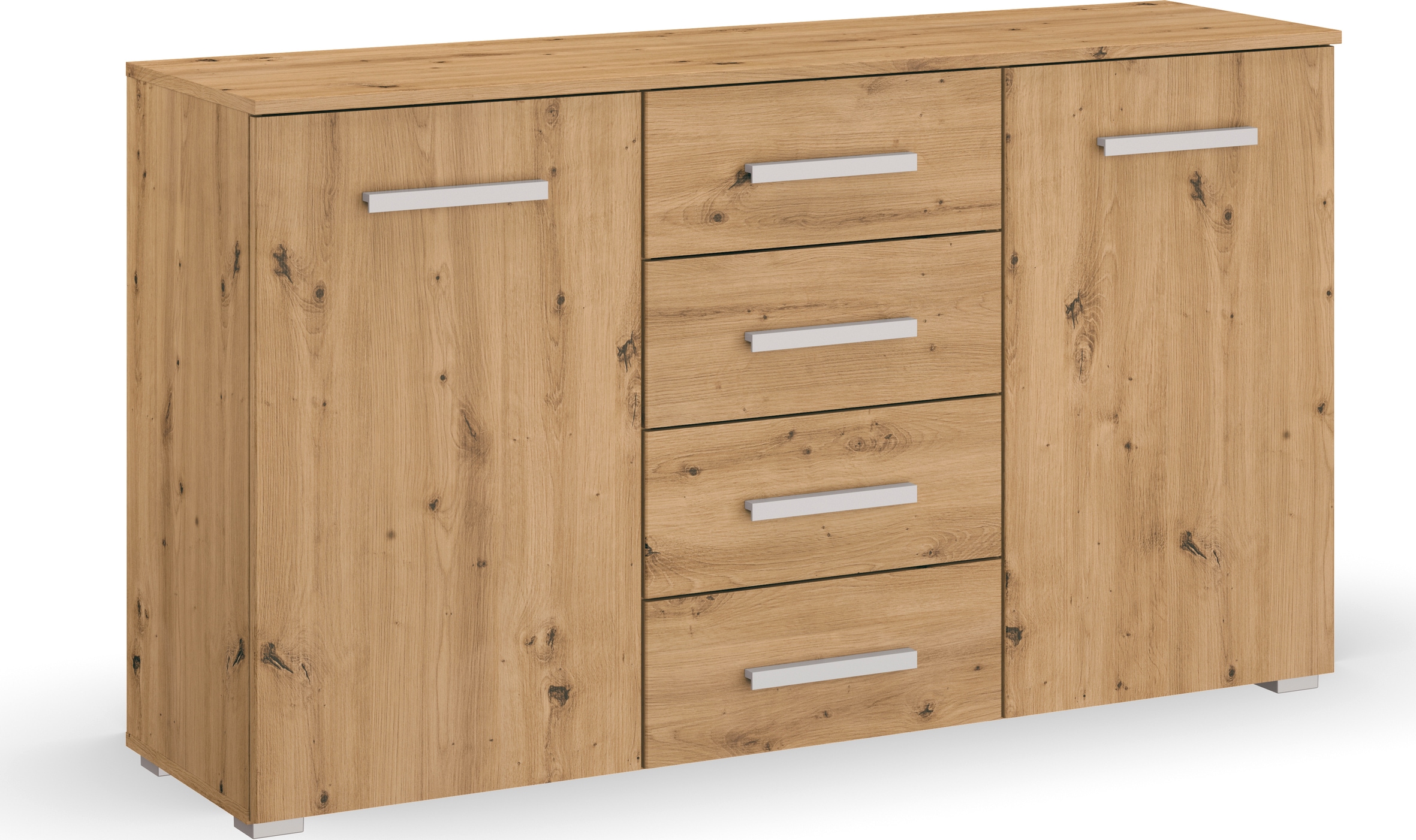 rauch Kommode "Sideboard Schubladenkommode Kombikommode KOLUNA mit Dekorfront", mit 4 Schubkästen und 2 Türen sowie Meta