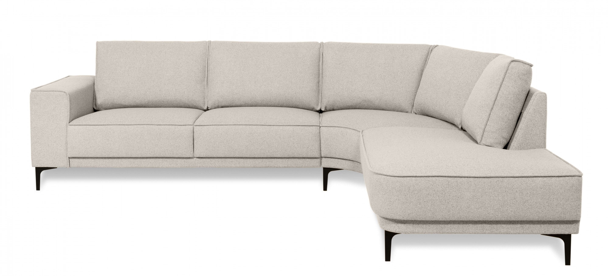 Places of Style Ecksofa »Casina«, mit abgerundeter Ottomane, in einem weichen Chenille-Stoff