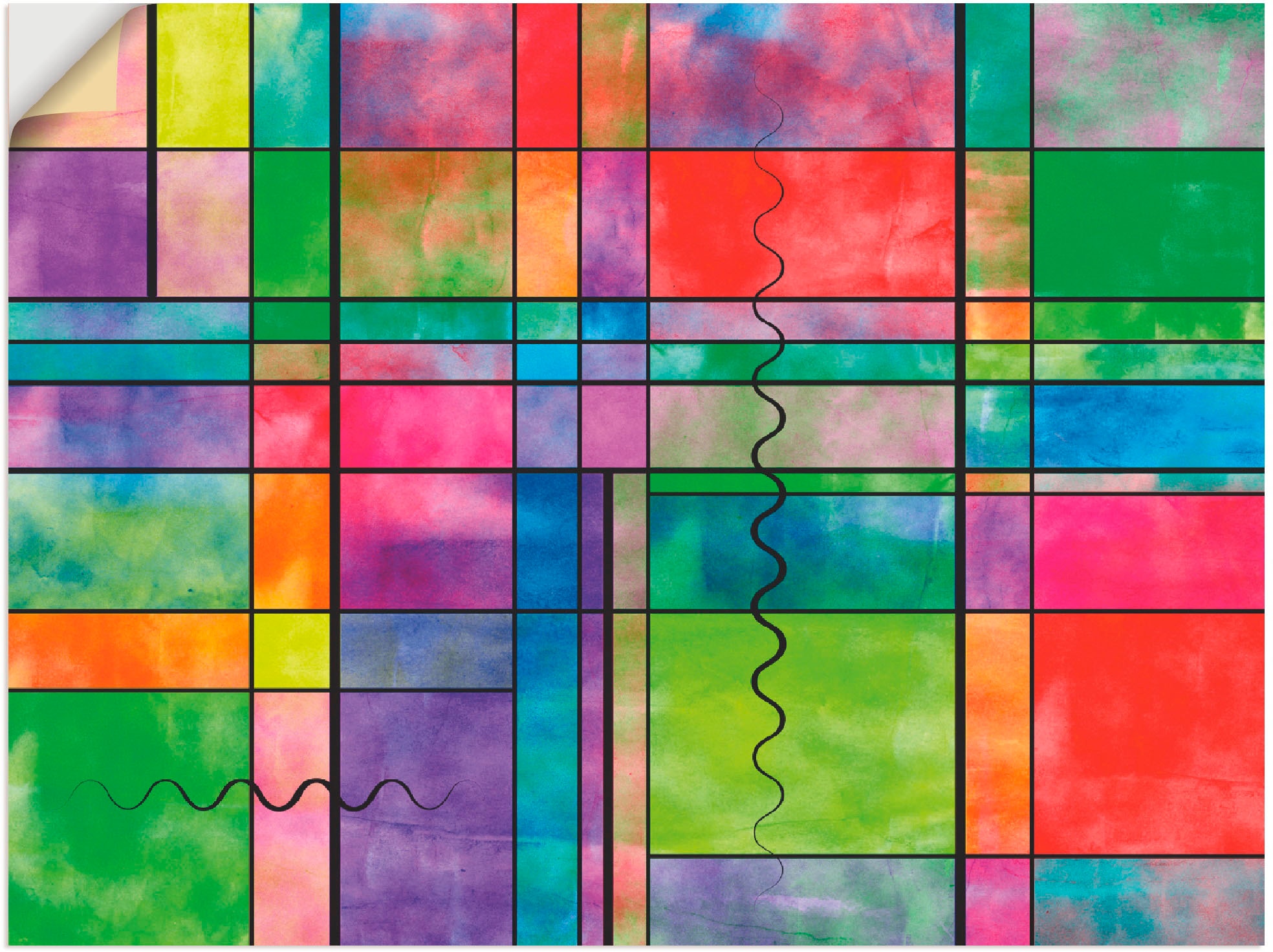 Artland Wandbild »Bunt Abstrakt«, Muster, (1 St.), als Leinwandbild, Wandaufkleber oder Poster in versch. Größen