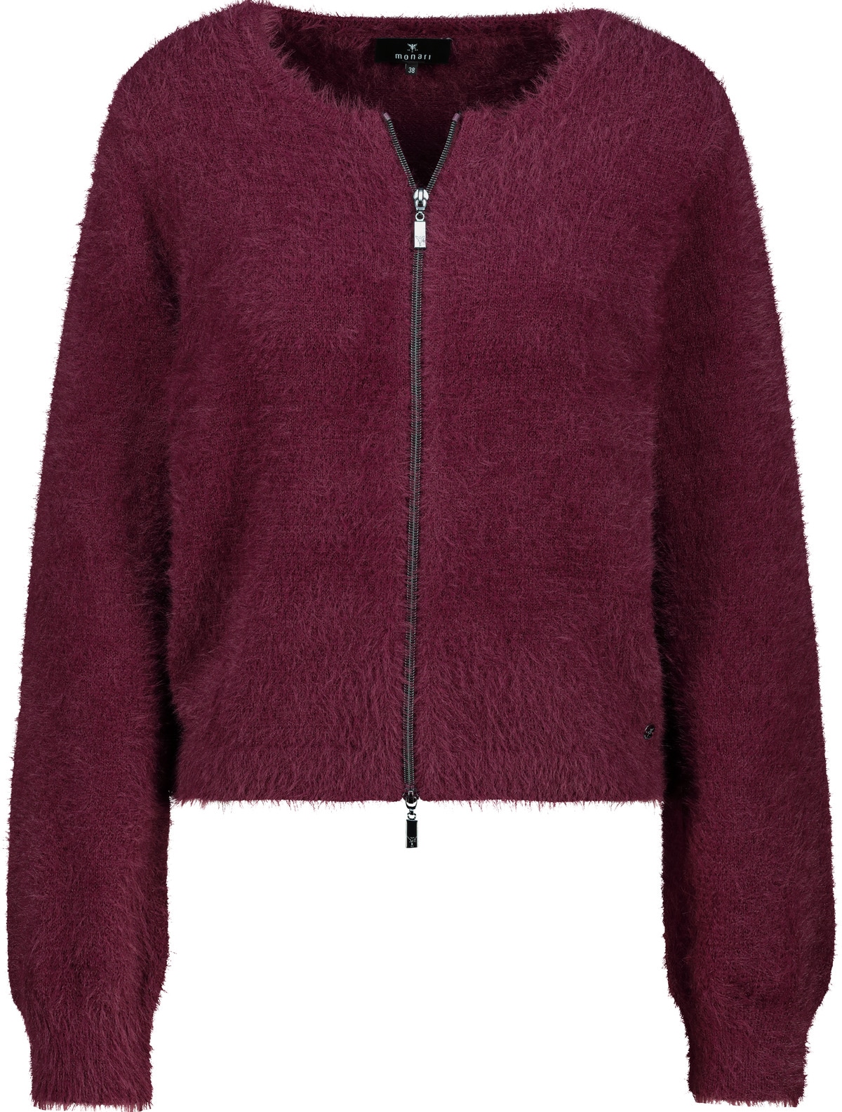 Monari Strickjacke »Jacke Strickjacke Plüsch«, Regular fit mit Rundhalsausschnitt