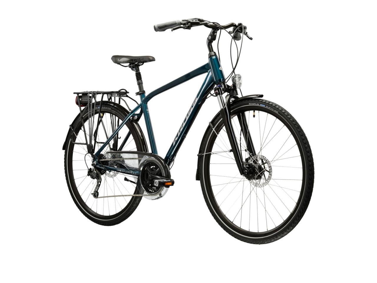 Kross Trekkingrad »KROSS Trekkingrad Herren 28" Explorer 45.0 blau 24 Gänge« 24 Gang Shimano DEORE M592 Schaltwerk Kettenschaltung
