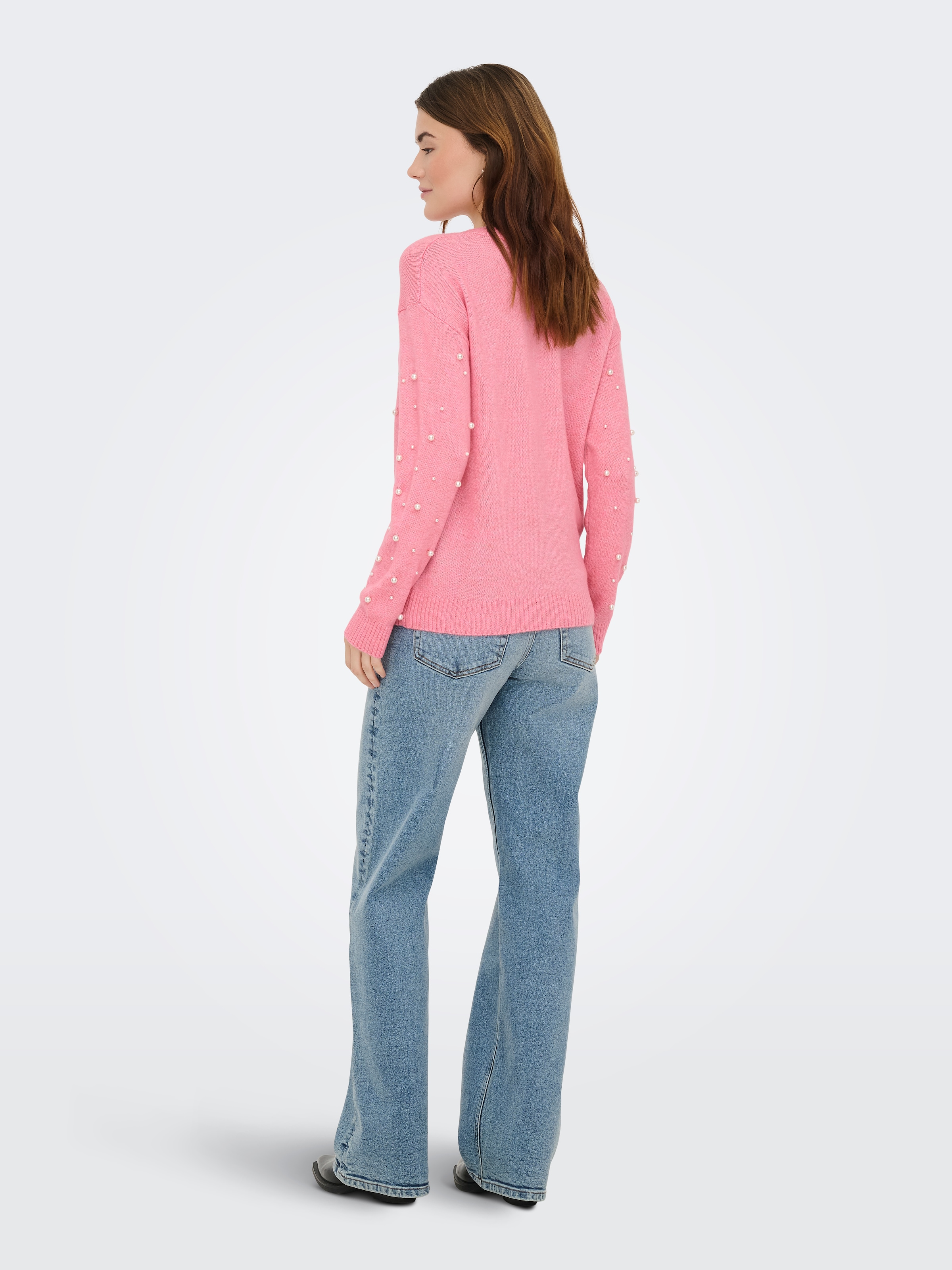 ONLY Rundhalspullover »ONLEMBLA LS O-NECK PEARL EX KNT«