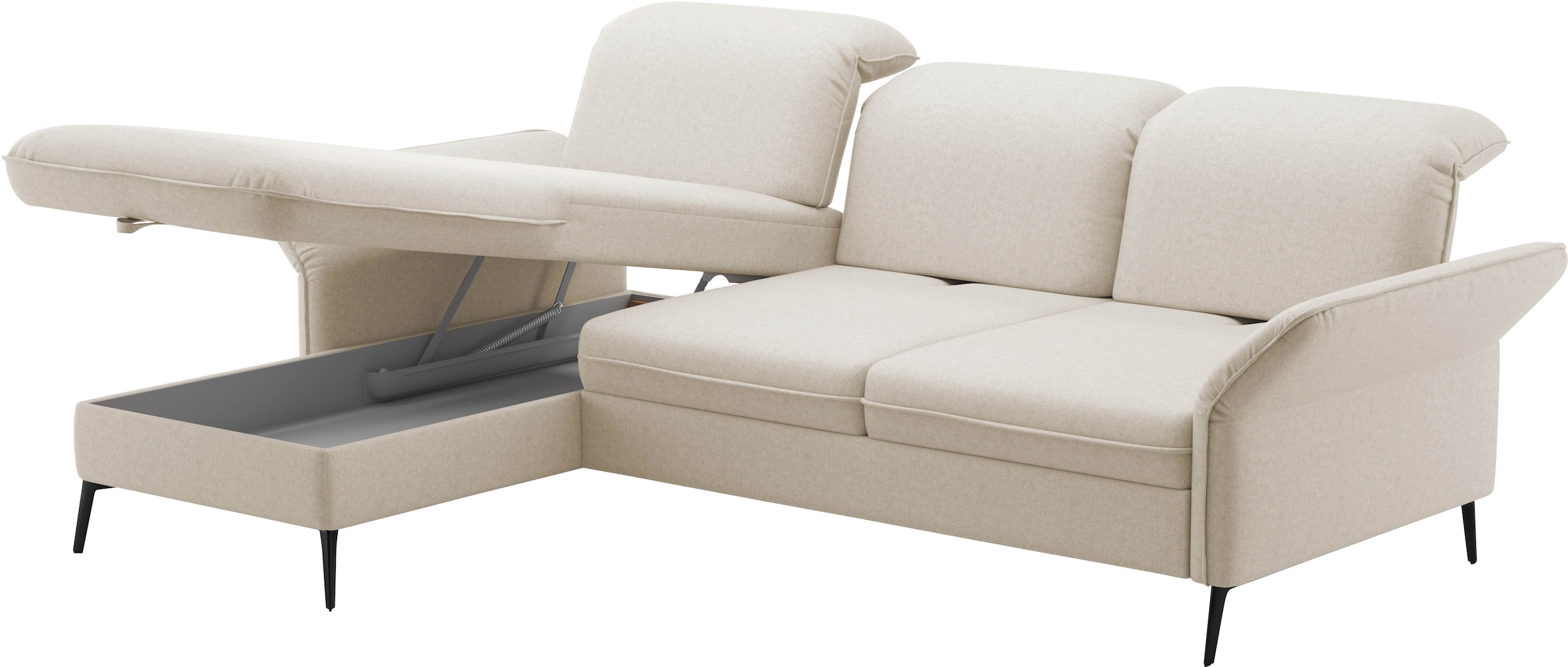 sit&more Ecksofa »Emely, inkl. Sitztiefenverstellung«, wahlweise mit Bettfunktion,Bettkasten,Kopf- & Armteilverstellung