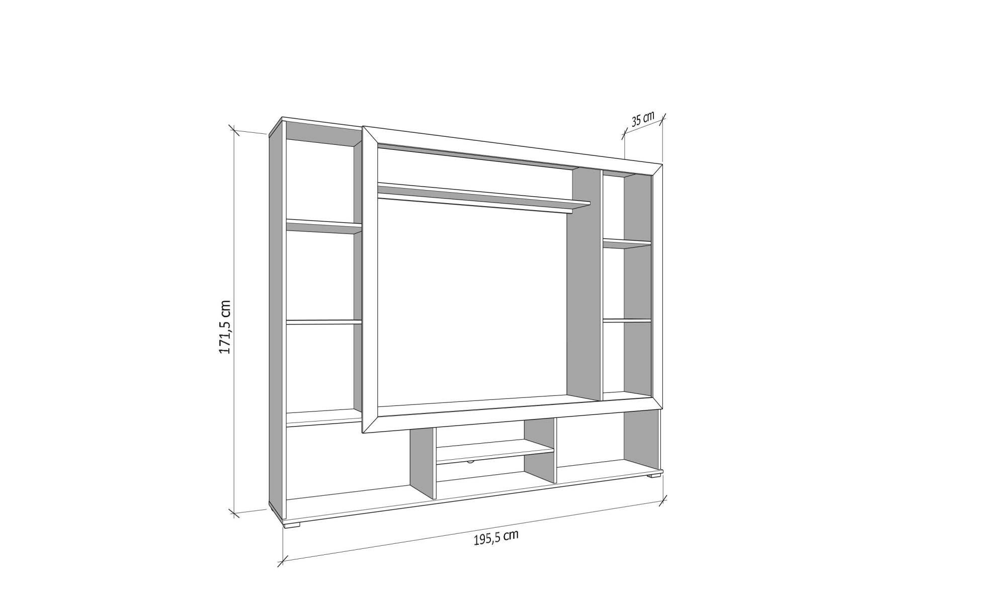 Home affaire Wohnwand »Lorca Medienwand, Wohnzimmerwand, TV-Wand« 4 Stk. tlg.