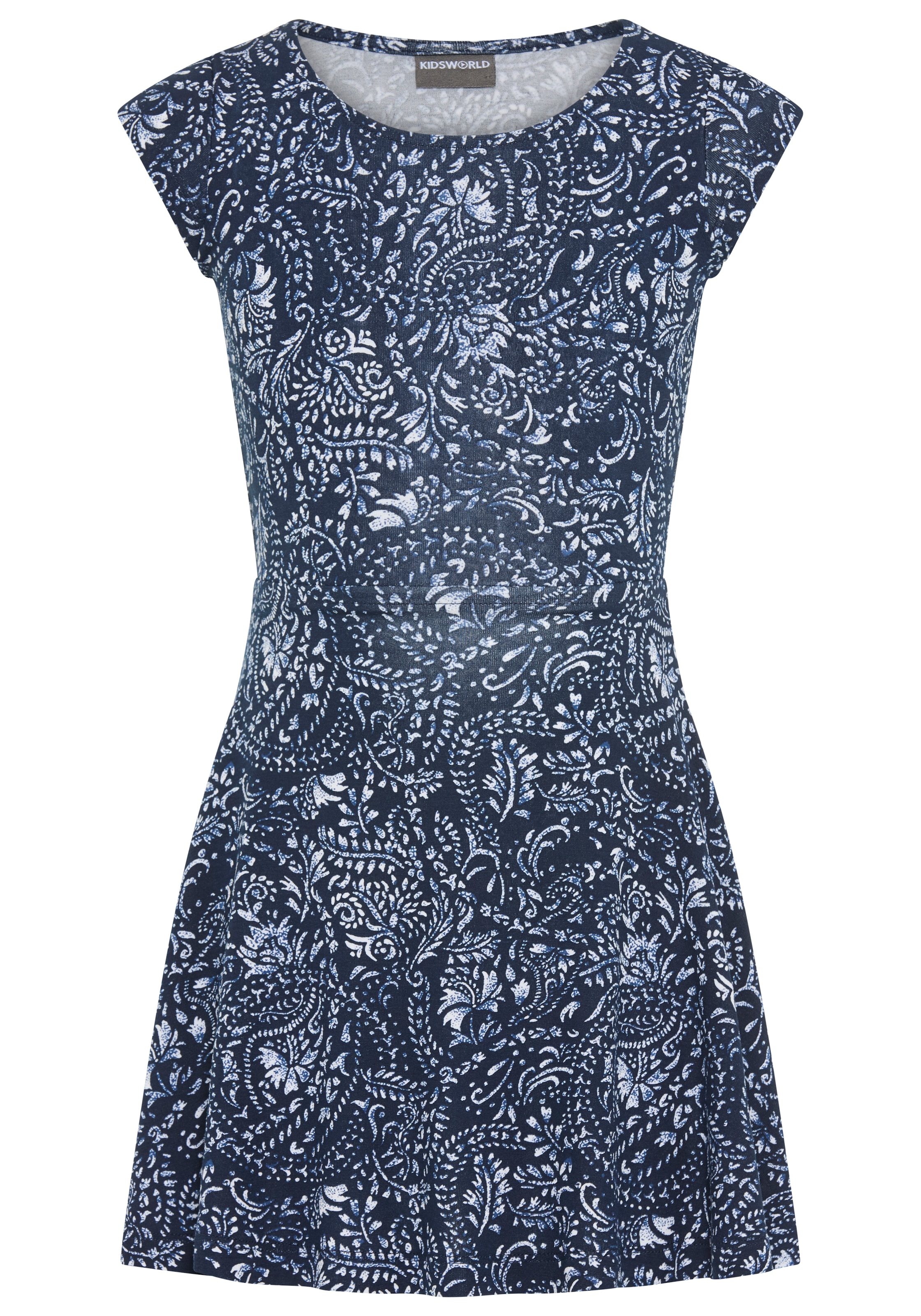 KIDSWORLD Jerseykleid »Viskose-Kleid mit Paisley Allover« Ohne Taschen Viskosekleid für Mädchen, mit modischem Druck, bequeme Passform