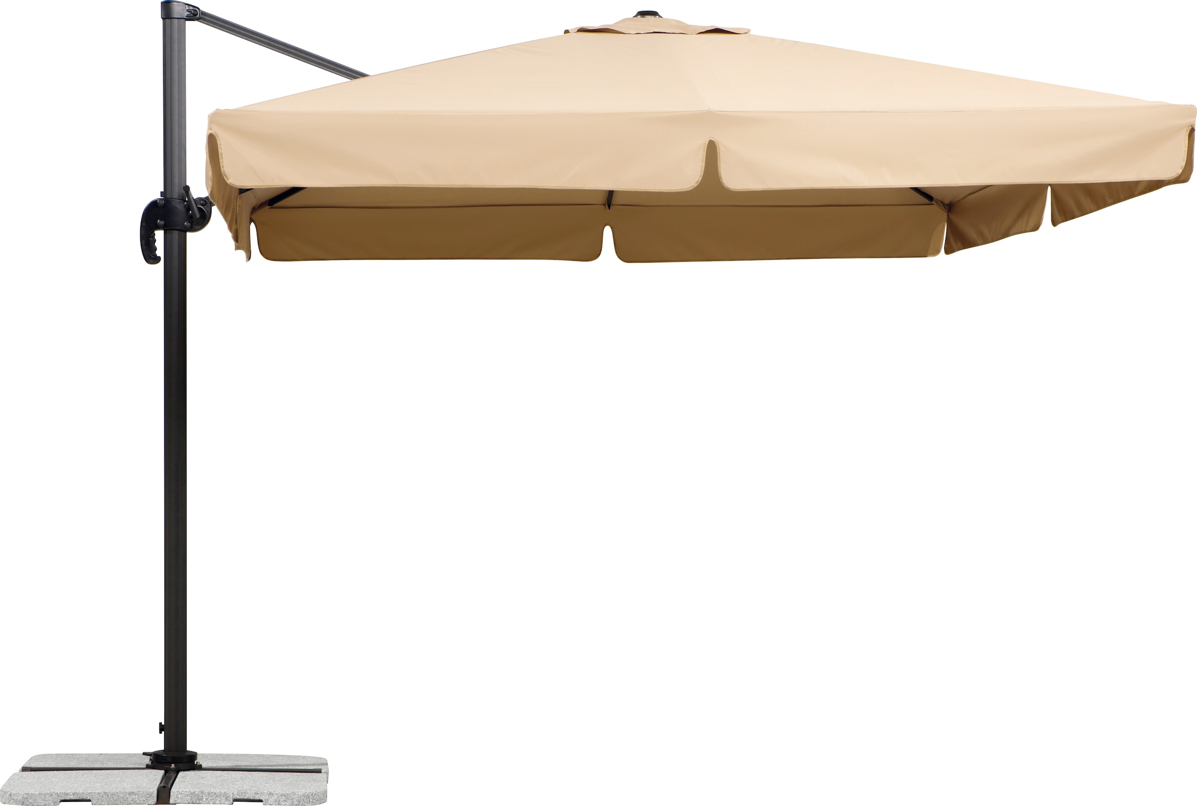 Schneider Schirme Ampelschirm "Rhodos", mit Schutzhülle und Schirmständer, ohne Wegeplatten
