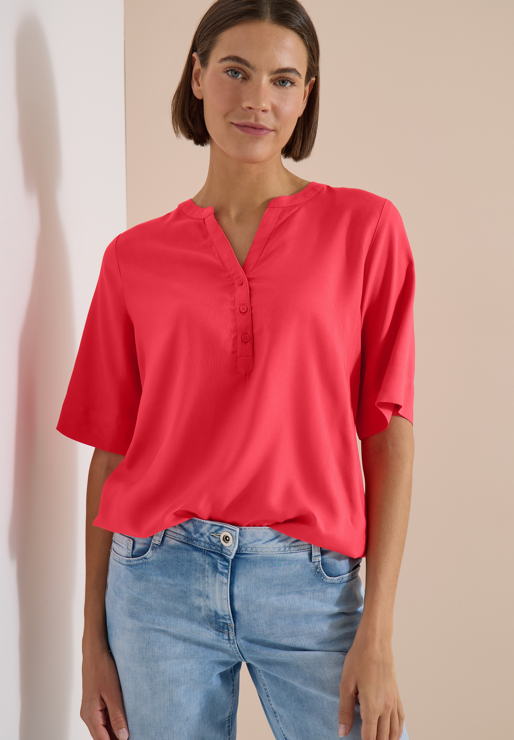 Cecil Klassische Bluse mit femininem V-Ausschnitt