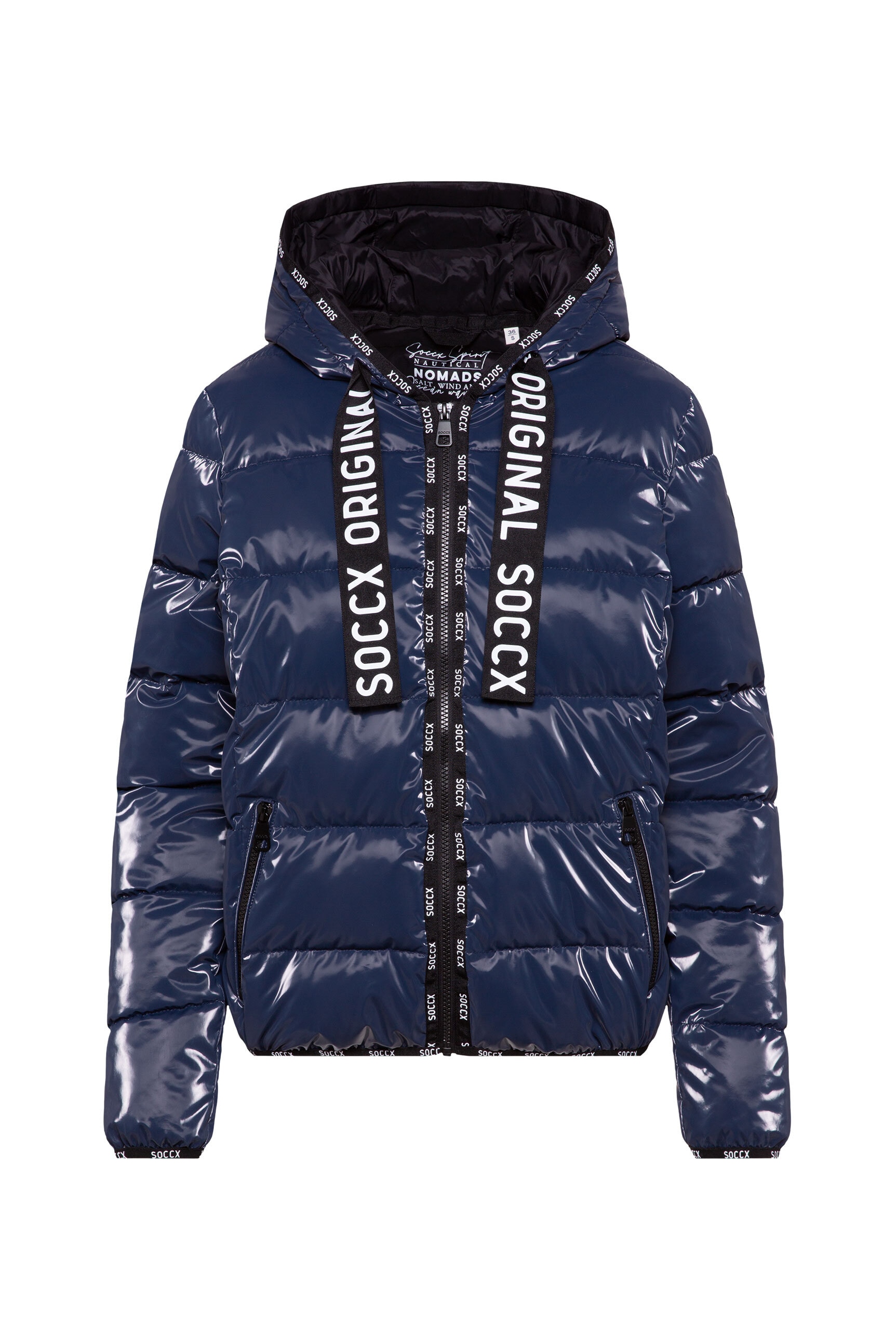 SOCCX Winterjacke, mit Kapuze, mit elastischem Saumabschluss