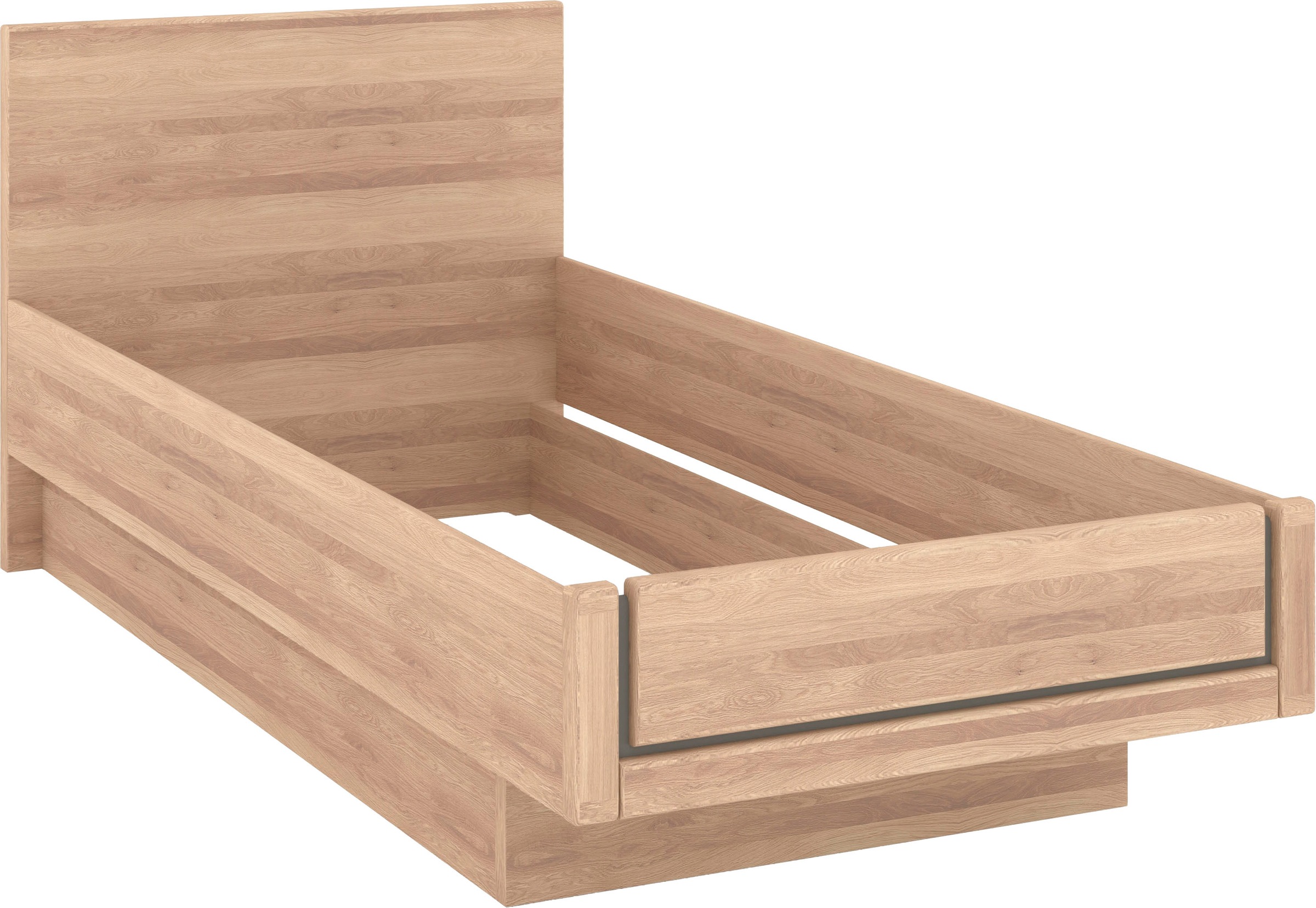 Musterring Holzbett »Sorrent, Bettgestell, Bettrahmen, teilmassiv Eiche«, (MADE IN GERMANY), Eiche teilmassiv, Liegehöhenverstellung, in schwebender Optik