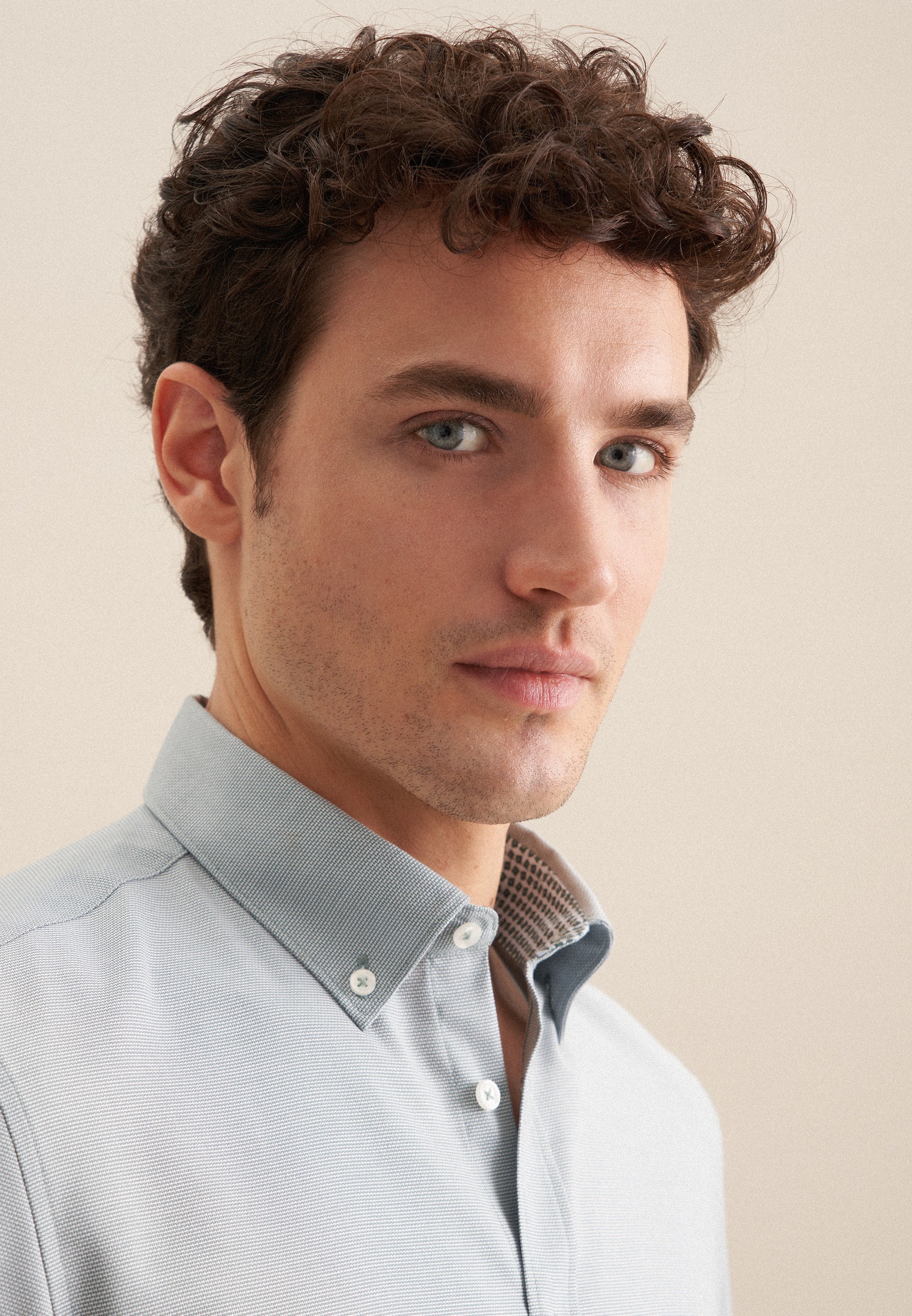 Thumbnail - seidensticker Businesshemd "Slim" Slim 1/2 Button-Down-Kragen Struktur