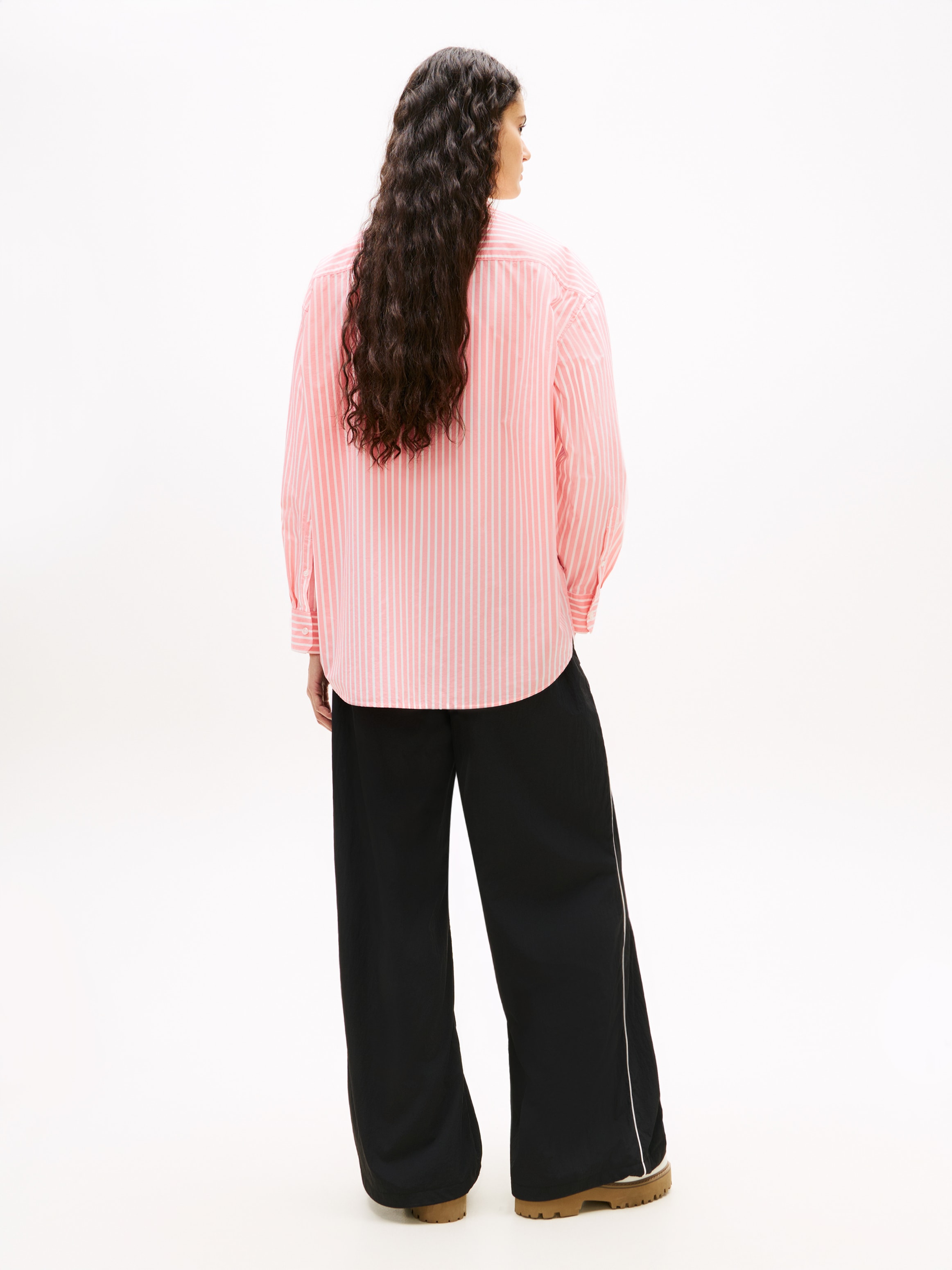 Tommy Jeans Langarmbluse »TJW OVS POPLIN SHIRT« mit modischen Streifen