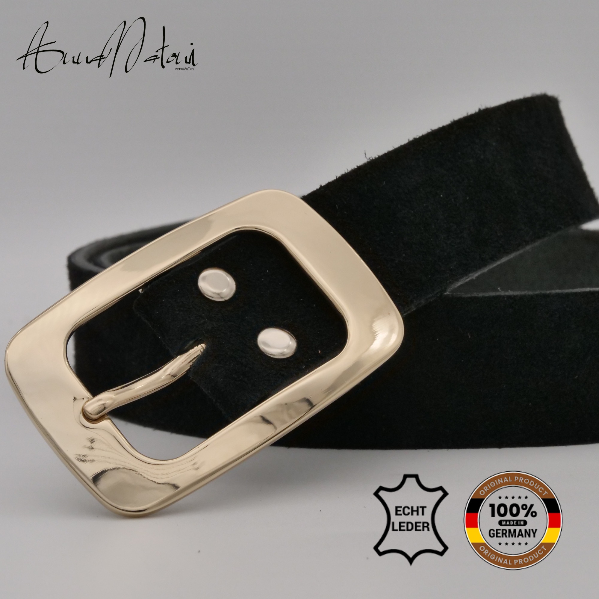 AnnaMatoni Ledergürtel »AnnaMatoni Damen Ledergürtel in hochwertigem Velour Leder 3,5cm«