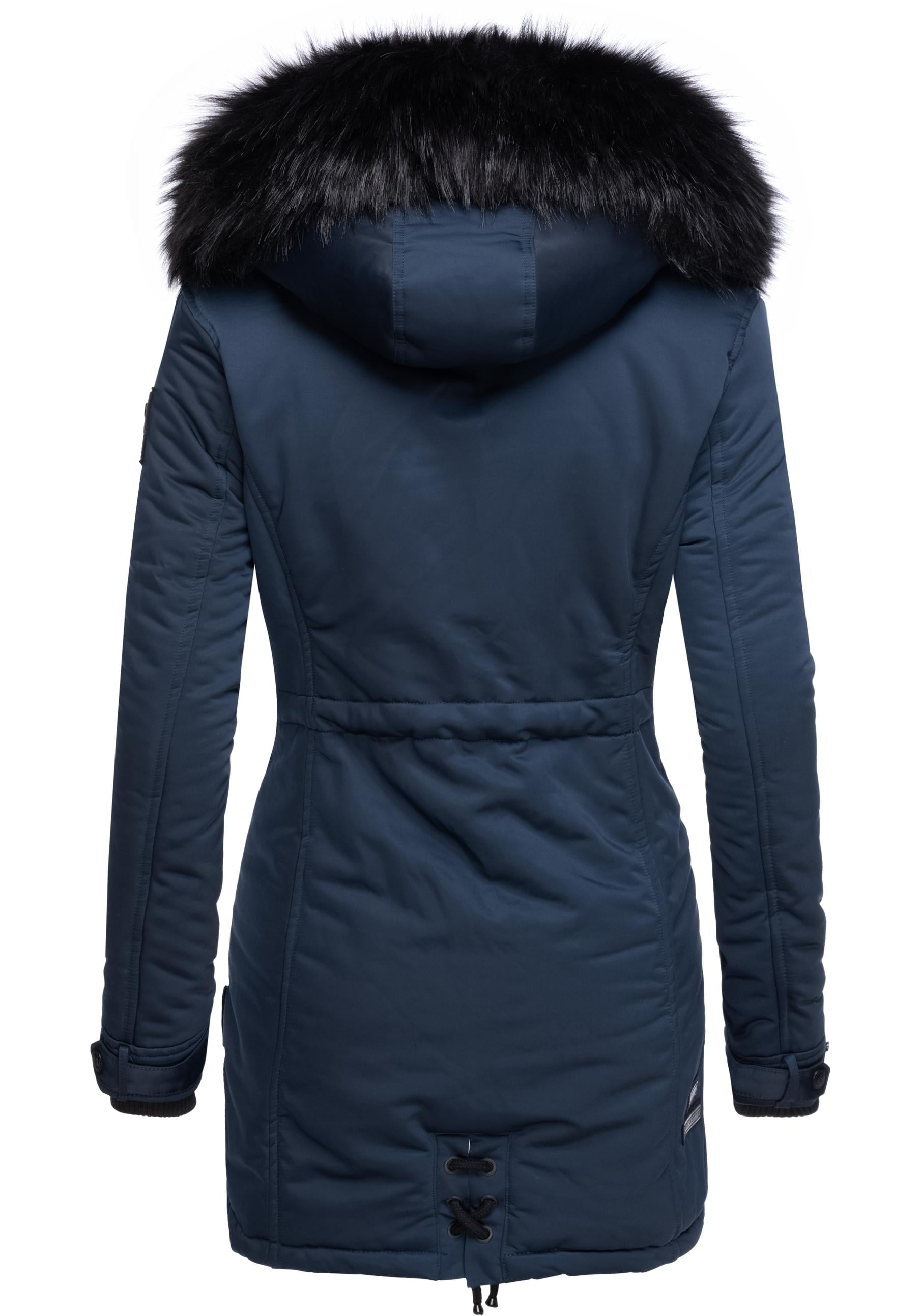 Navahoo Wintermantel »Luluna Prc«, edler Parka mit großer Kunstfellkapuze