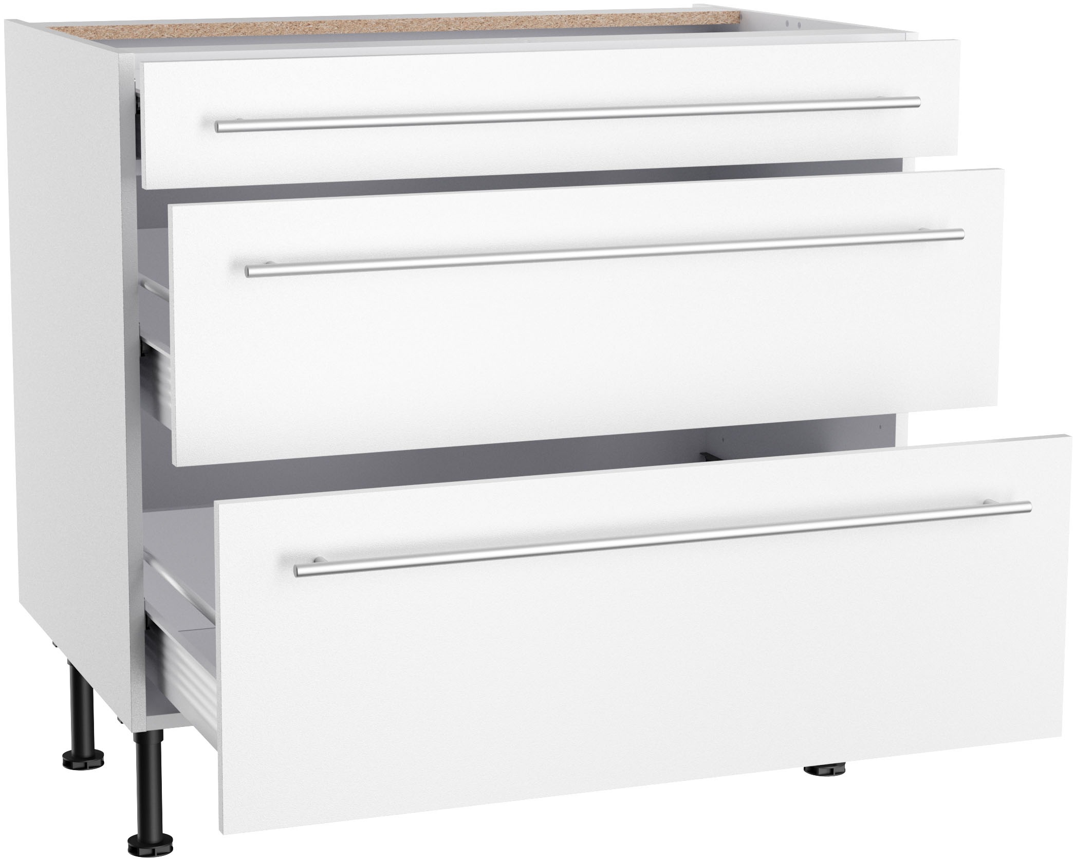 Thumbnail - KOCHSTATION Unterschrank "KS-Bern2" Breite 90 cm, 1 Schubkasten, 2 Auszüge