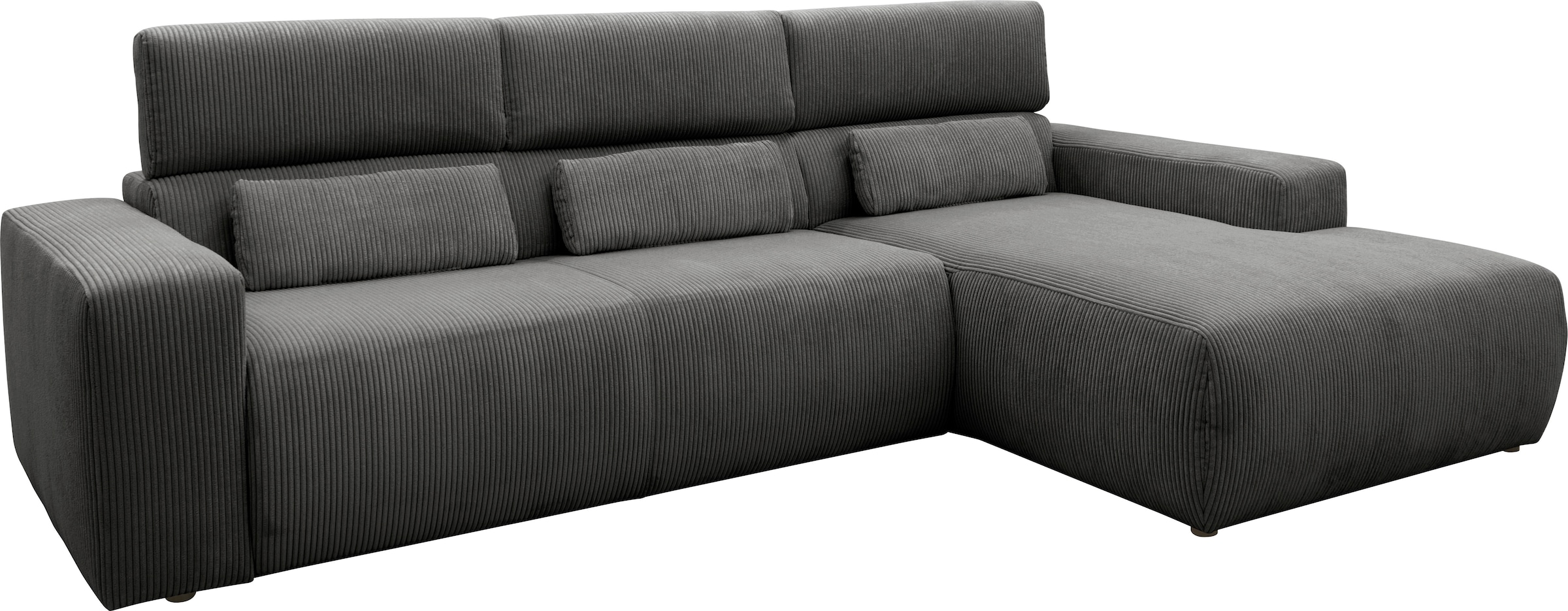 DOMO collection Ecksofa »Brandon große Ausführung B/T/H: 289/177/80 cm, auch in Leder und Cord«, mit Kopfteilverstellung, wahlweise Sitztiefenverstellung, L-Form