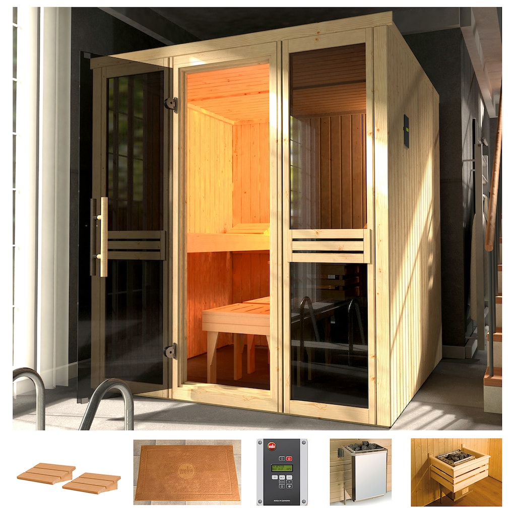weka Sauna »Classic«, 7,5 kW Ofen mit ext. Steuerung, Fenster