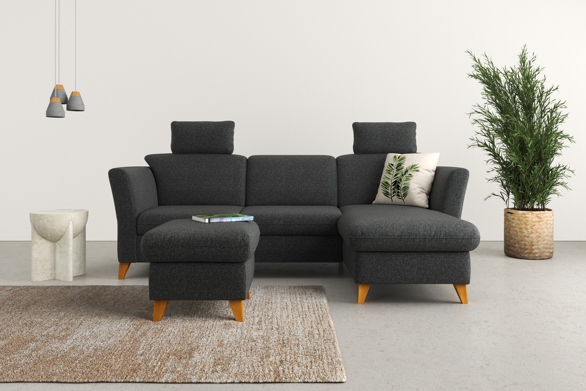 Home affaire Ecksofa "Trelleborg L-Form" Federkern-Polsterung, wahlweise mit Schlaffunktion und Bettkasten