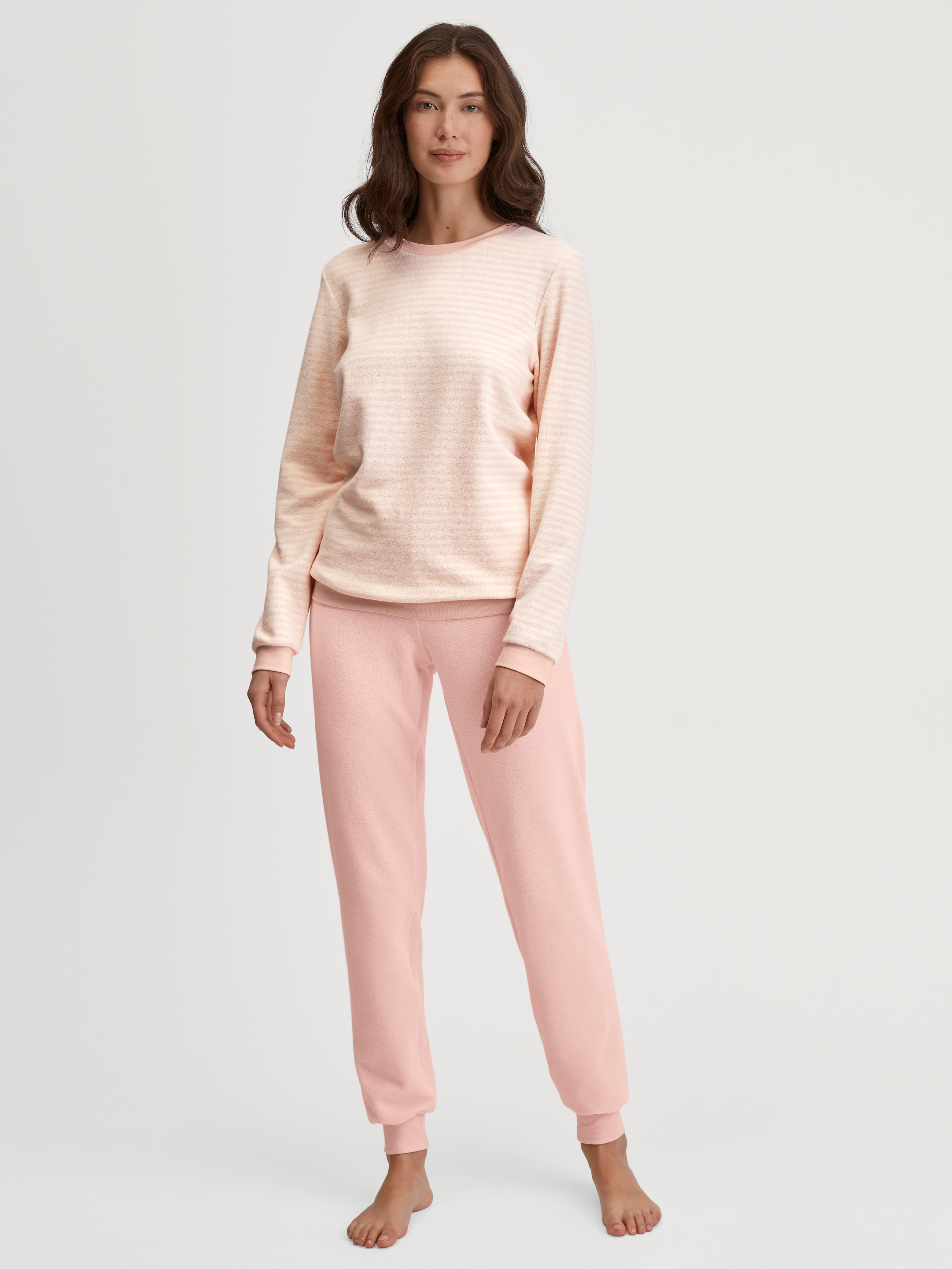 CALIDA 1100000002199 "Soft Dreams" 2 tlg. Ringel-Design, warm, weich, Frottee-Qualität, Cotton-Mix