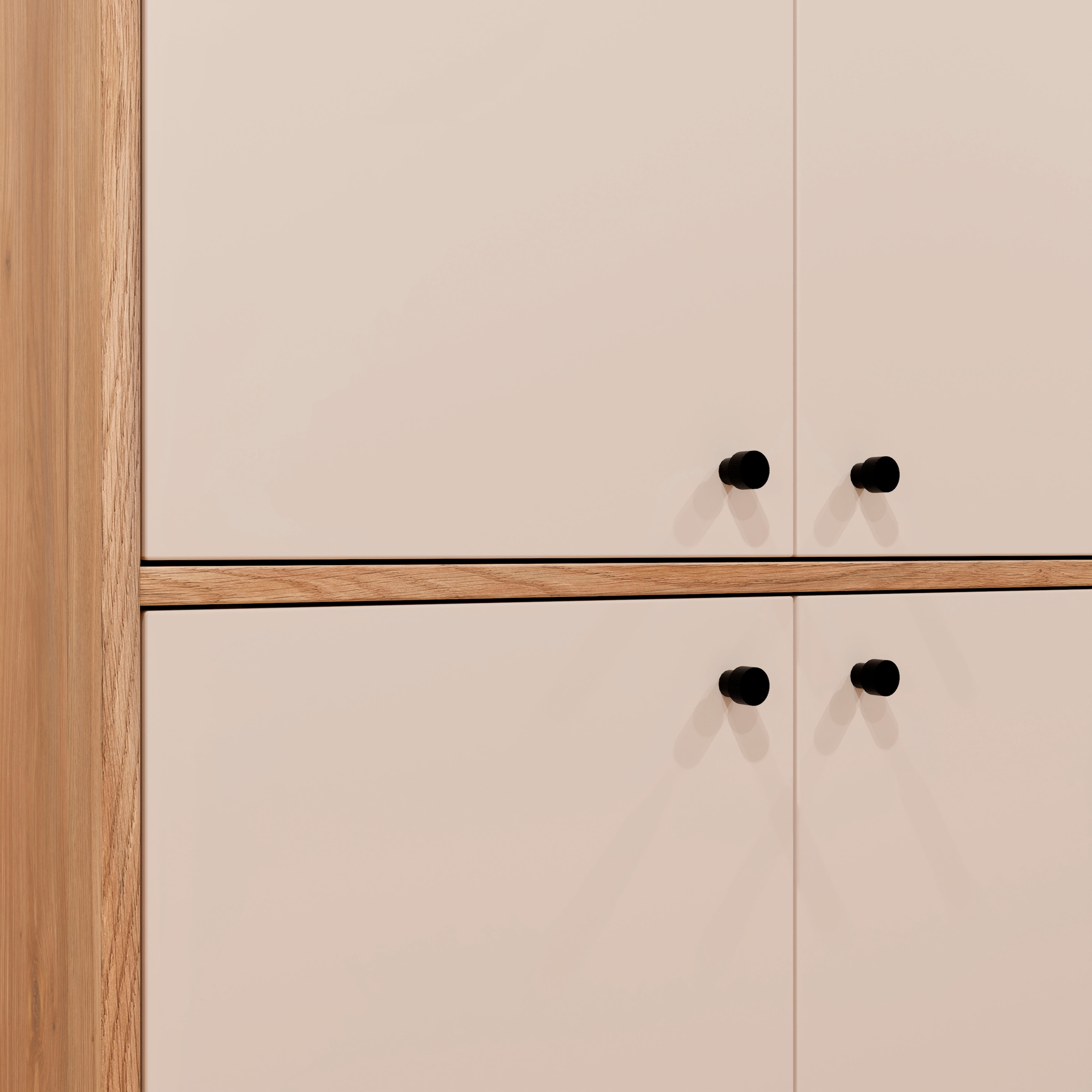 FORTE Schuhschrank Metallgriffe Schwarz, Soft Close, Vollauszug